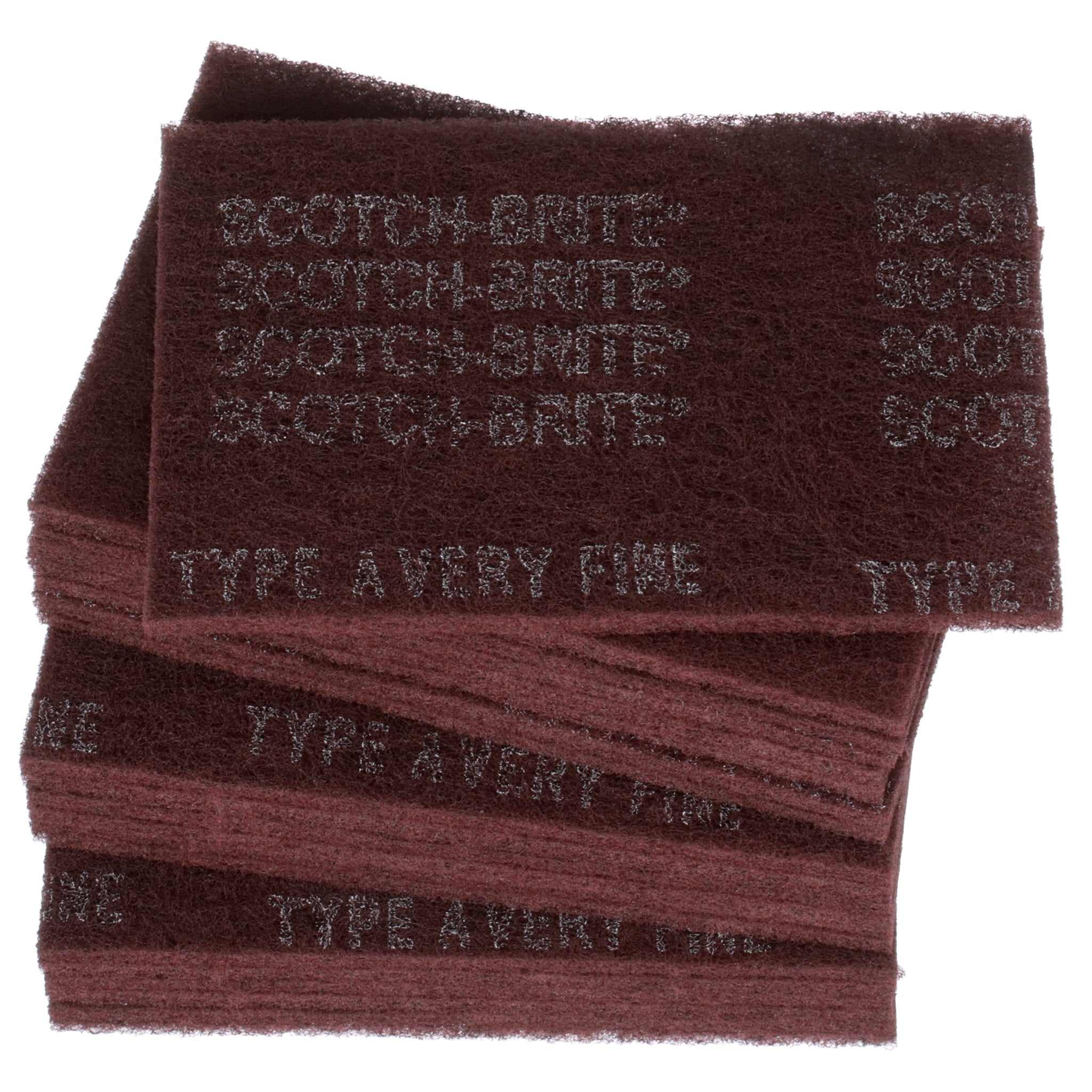3M Scotch-Brite 7000000728/7447 Hand Pad , HP-HP, Aluminum Oxide Very Fine, Maroon, 6 in x 9 in, Top
