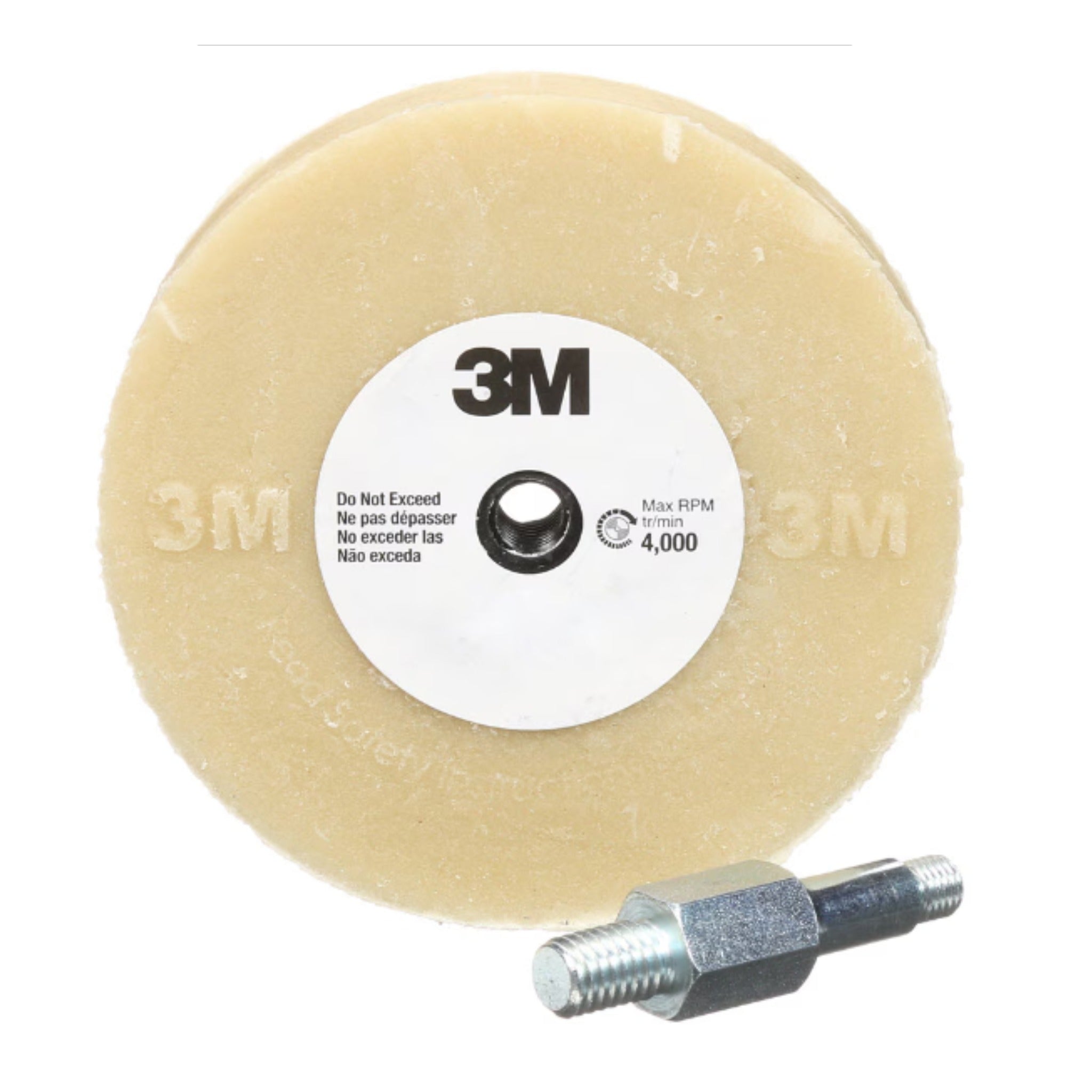 3M 7000028551/07498 Stripe Off Wheel with Mandrel, 4 in x 5/8 in, 1 Each