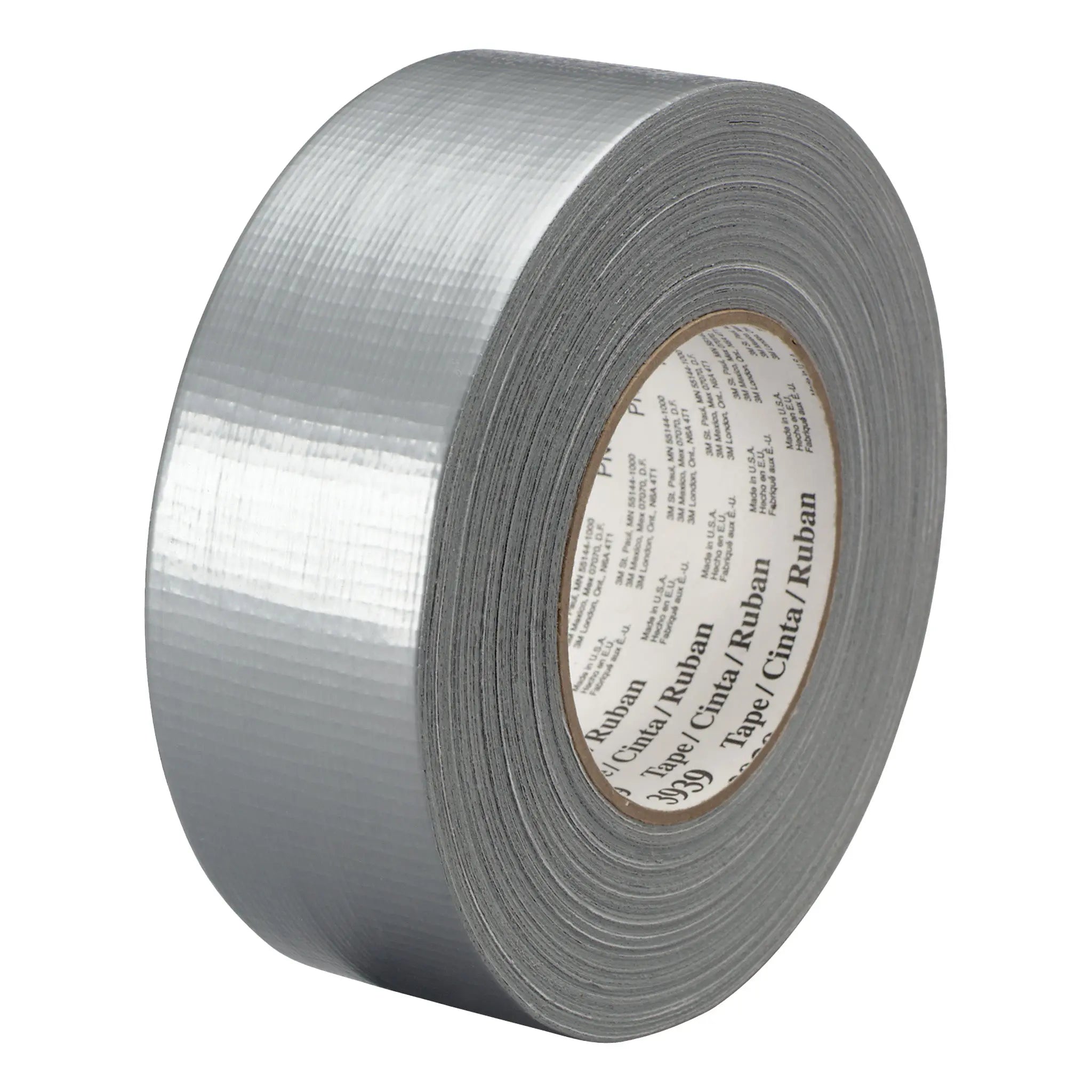 3M 3939 Heavy Duty Duct Tape, 9.0 mil, Silver, 48 mm x 54.8 m, 1 Roll