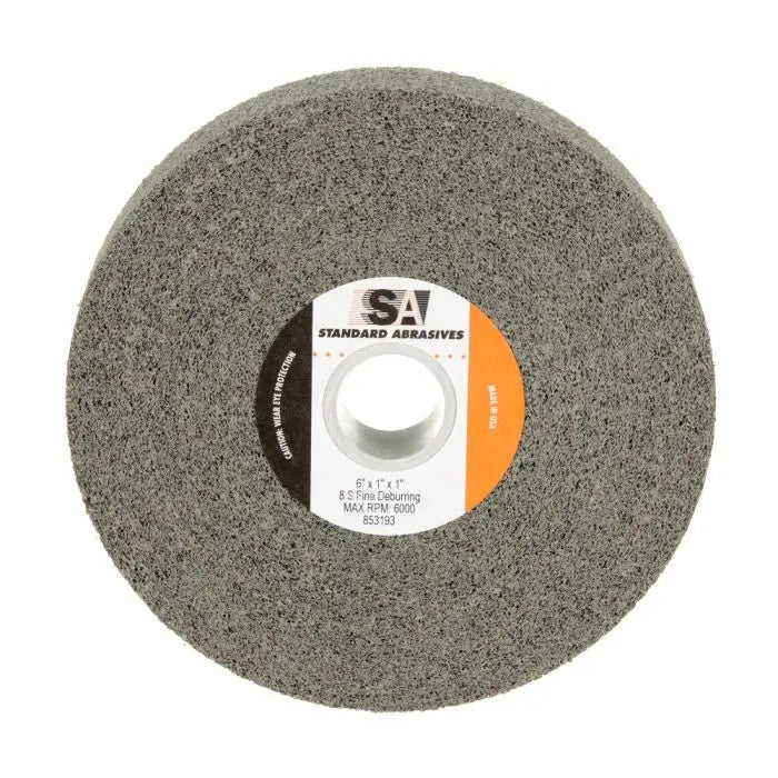 3M Standard Abrasives 7000046730 Deburring Wheel 85393, 8S Fin, Gray, 6 in x 1 in x 11 in, Case of 3