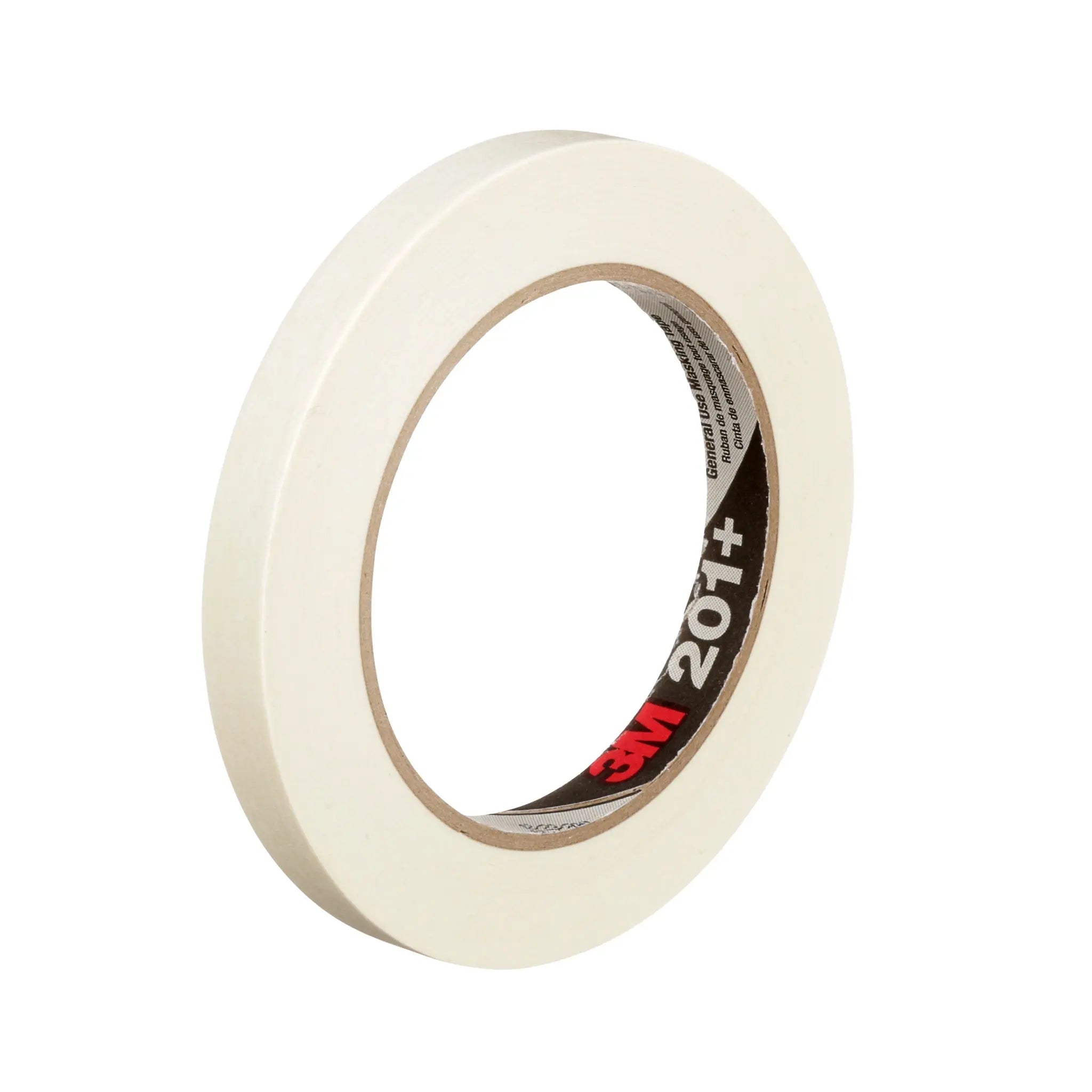 3M General Use Masking Tape 201+ Tan 12 mm x 55 m 4.4 mil, 1 Roll