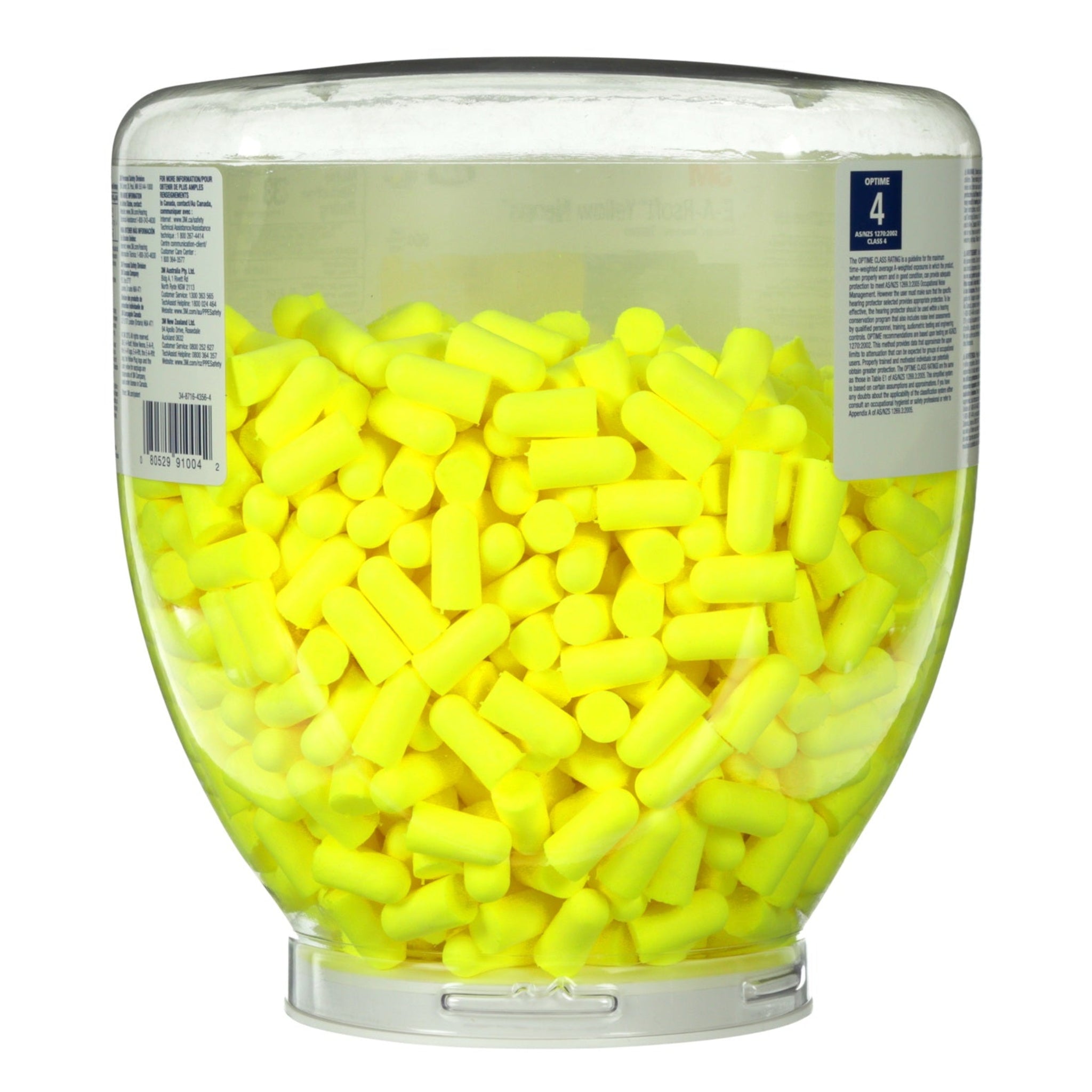 3M E-A-Rsoft 391-1004 Yellow Neons One Touch Refill Earplugs, Uncorded, Regular, Case of 2000