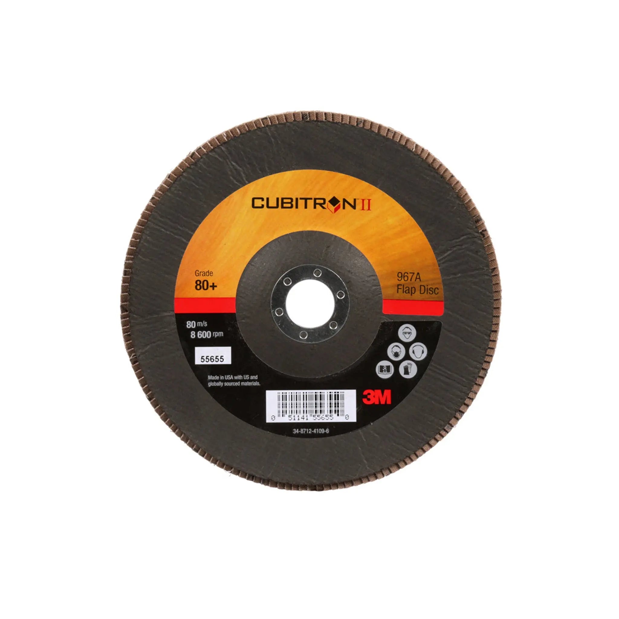 3M Cubitron II Flap Disc 967A 80+ T29 7 in x 7/8 in Giant, 1 Each