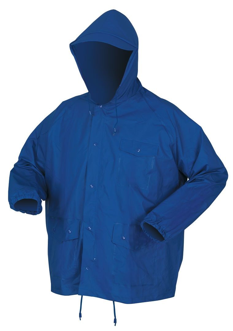 MCR Safety 7032 Challenger Series Cape Vented 2 Piece Waterproof Rainwear with Attached Drawstring Hood, Blue, 1 Each