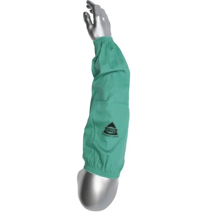 PIP Ironcat 7071 FR Treated 100% Cotton Sateen Sleeves with 0.75 Elastic Ends, Green, 1 Pair