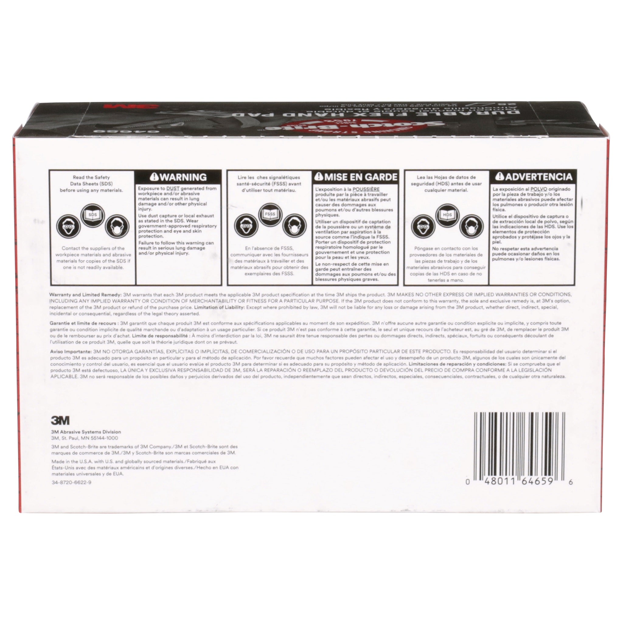 3M Scotch-Brite 7100042334 Durable Flex Hand Pad, MX-HP, Aluminum Oxide Very Fine, 4-1/2 in x 9 in, Case of 100