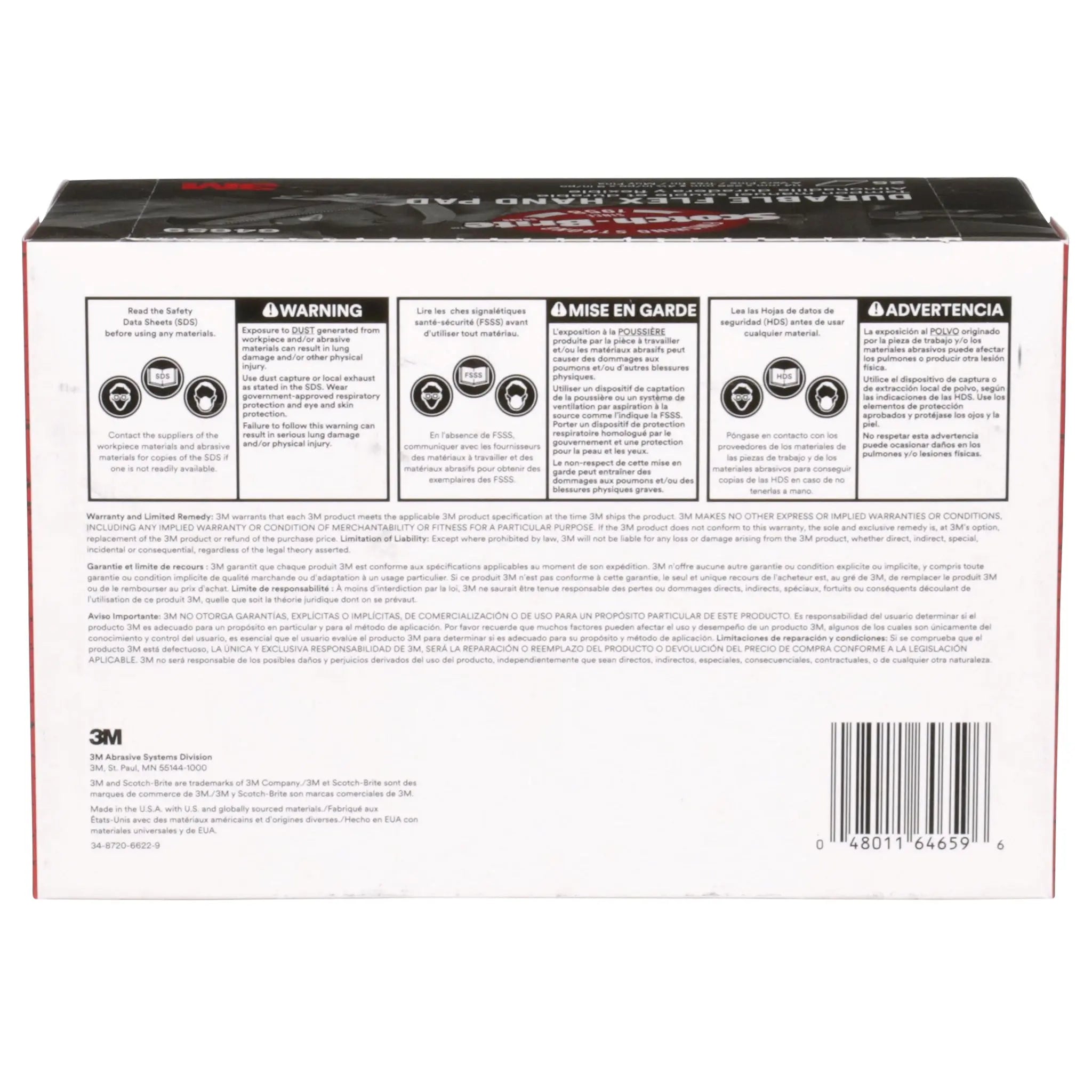 3M Scotch-Brite 7100042334 Durable Flex Hand Pad, MX-HP, Aluminum Oxide Very Fine, 4-1/2 in x 9 in, Case of 100