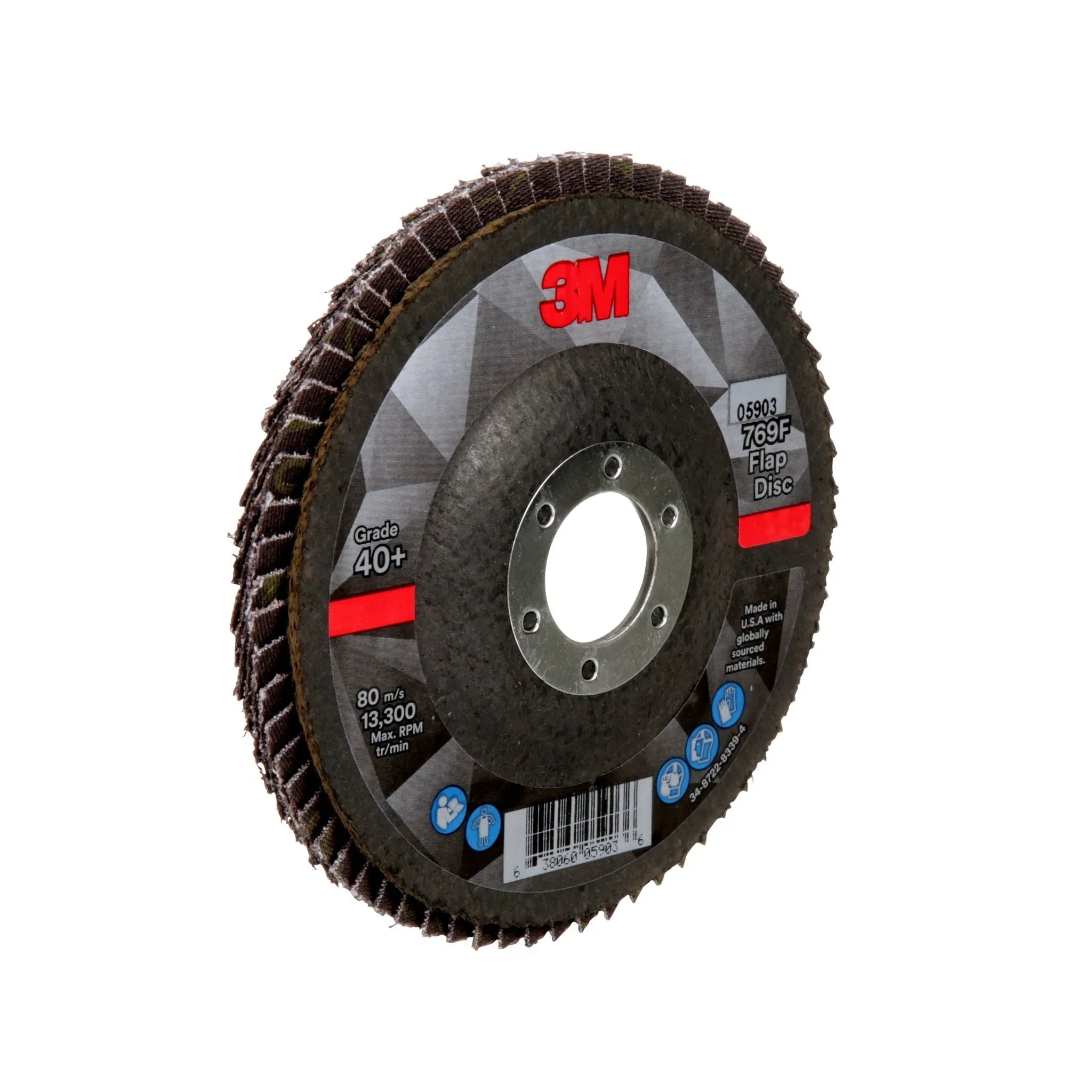 3M 7100177446/769F Flap Disc, 40+, T27, 4-1/2 in x 7/8 inÂ