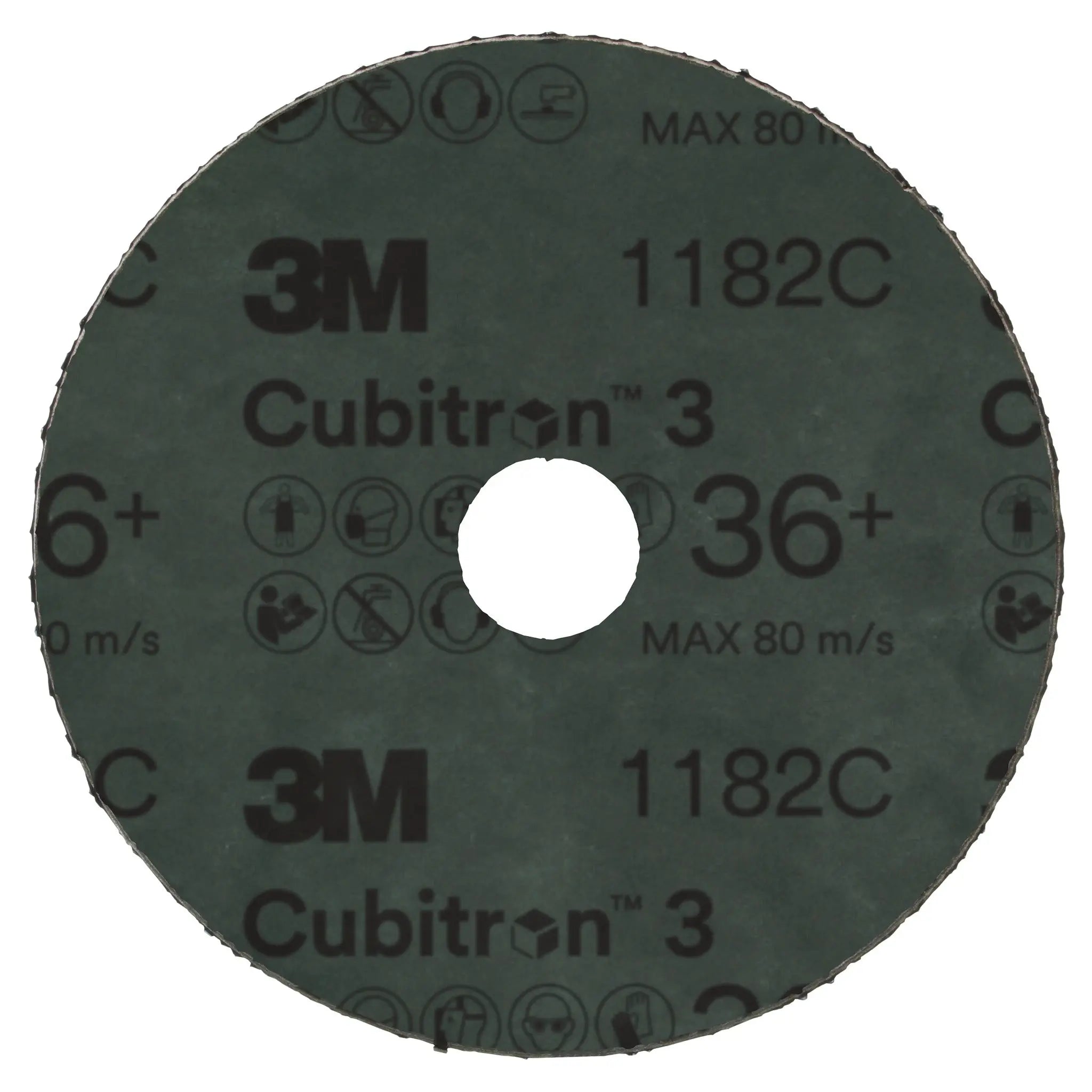 3M Cubitron 3 7100309793/1182C Fibre Disc, 36+, 5 in x 7/8 in, Die 500P, Center