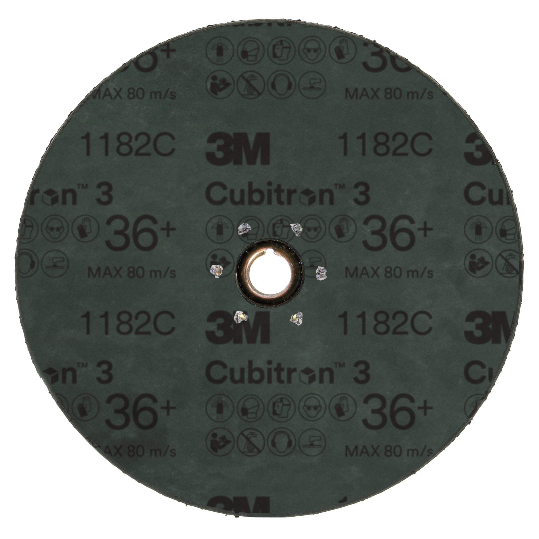 3M Cubitron 3 7100309904/1182C Fibre Disc, 36+, 7 in x 7/8 in, Die 700BB, Back