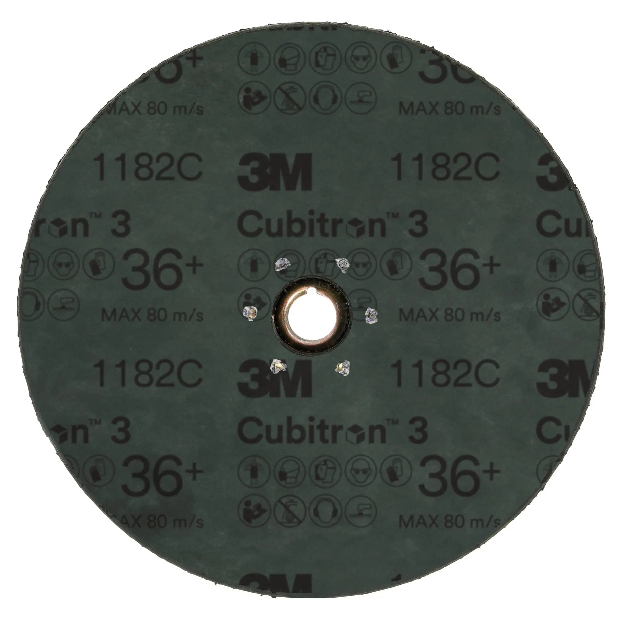 3M Cubitron 3 7100310727/1182C Fibre Disc, 36+, TN Quick Change, 4-1/2 in, Die 450E, Back