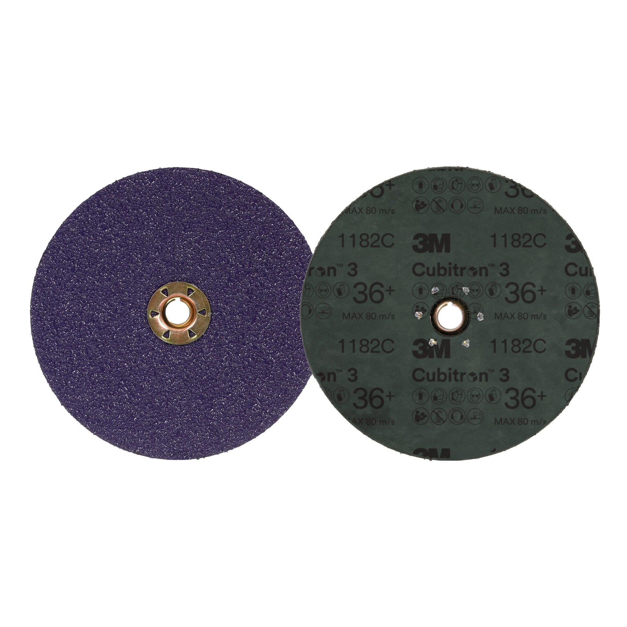 3M Cubitron 3 7100310729/1182C Fibre Disc, 36+, TN Quick Change, 7 in, Die 700BB, Mixed