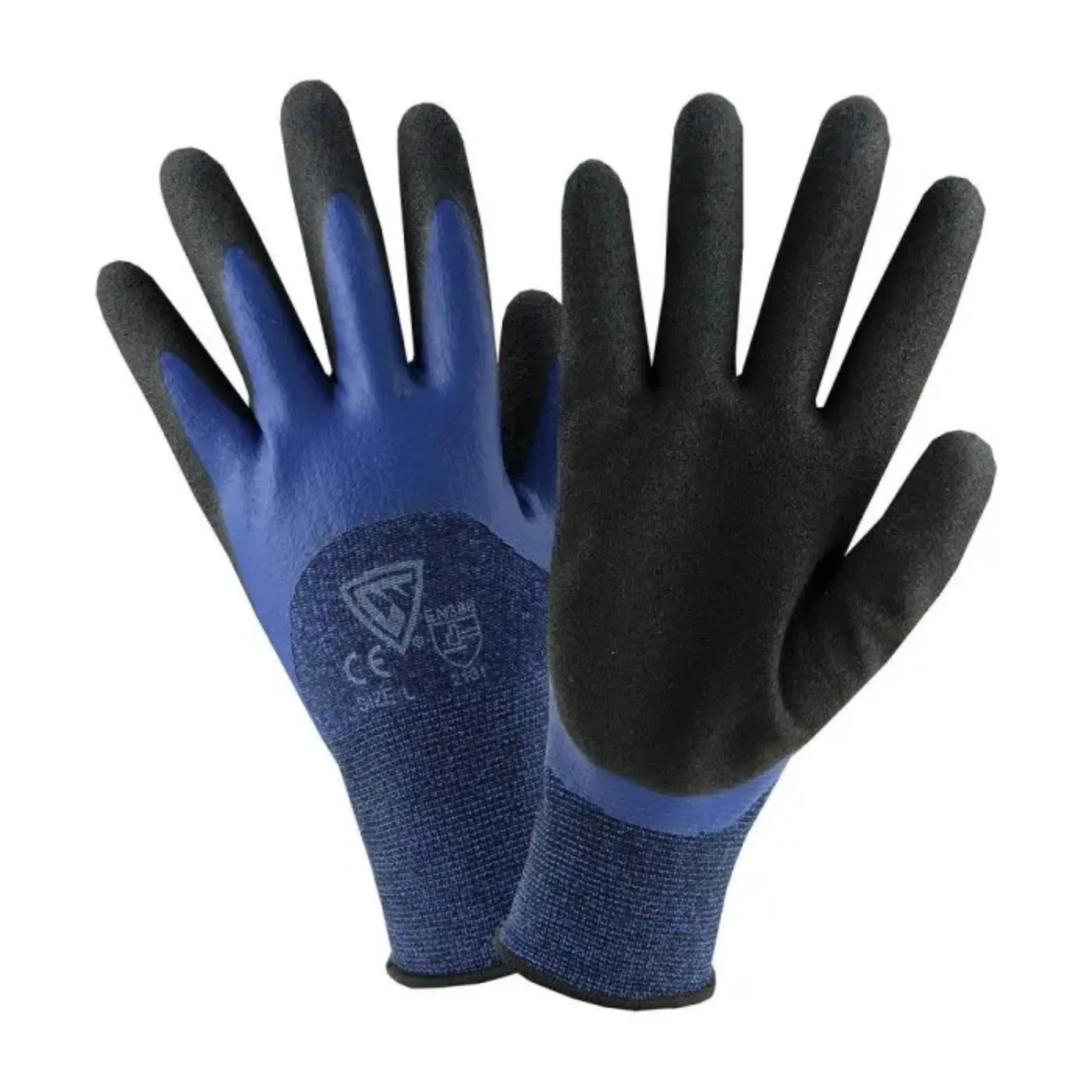 PIP West Chester 713BLDD Seamless Knit Polyester Glove with Double Dipped Latex Sandy Foam Grip_Flat_Image