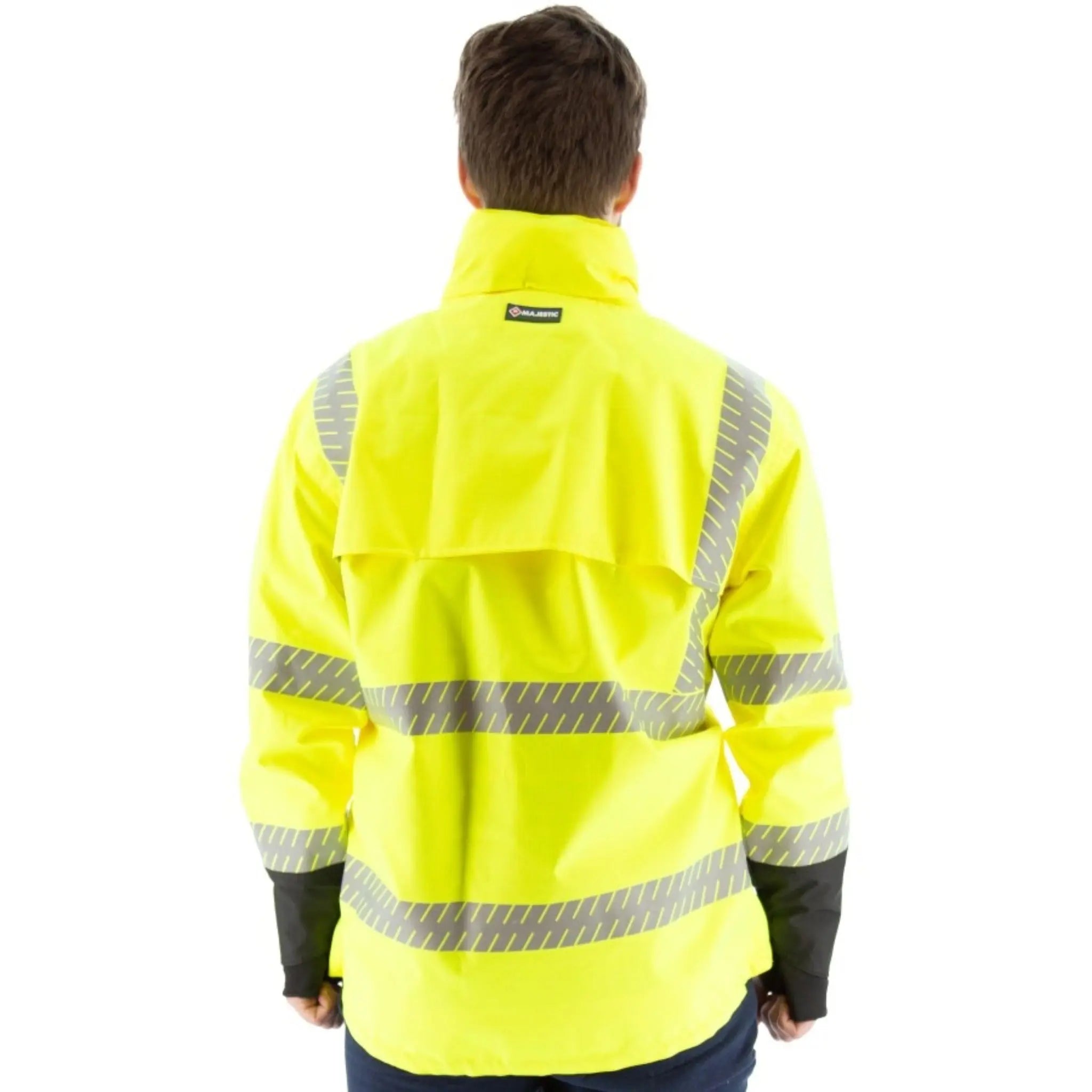 MAJESTIC GLOVE 75-1309 High Visibility Waterproof Parka with Mesh Liner, ANSI 3-Model-2