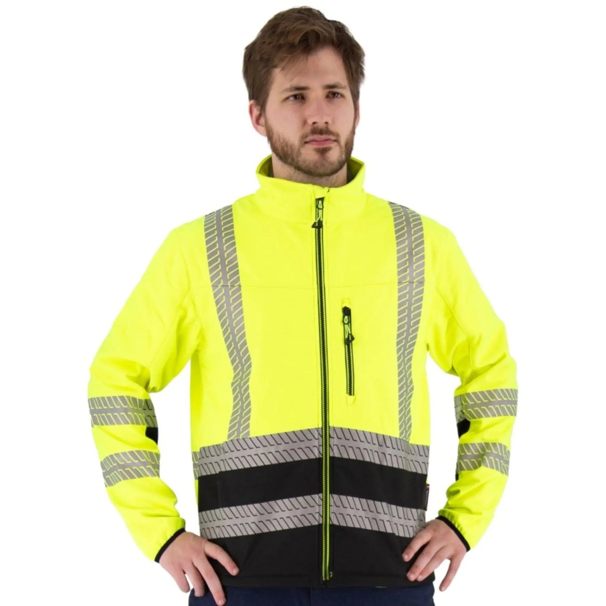 MAJESTIC GLOVE 75-1373 High Visibility Water Resistant Jacket, ANSI 3-Model