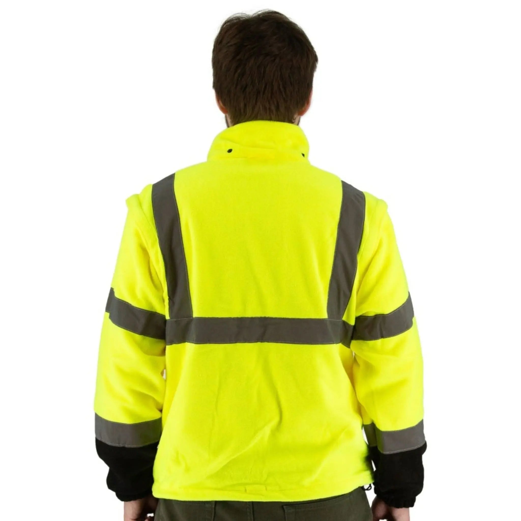 MAJESTIC GLOVE 75-1383 High Visibility 8-in-1 Waterproof Jacket with High Visibility Liner-Back