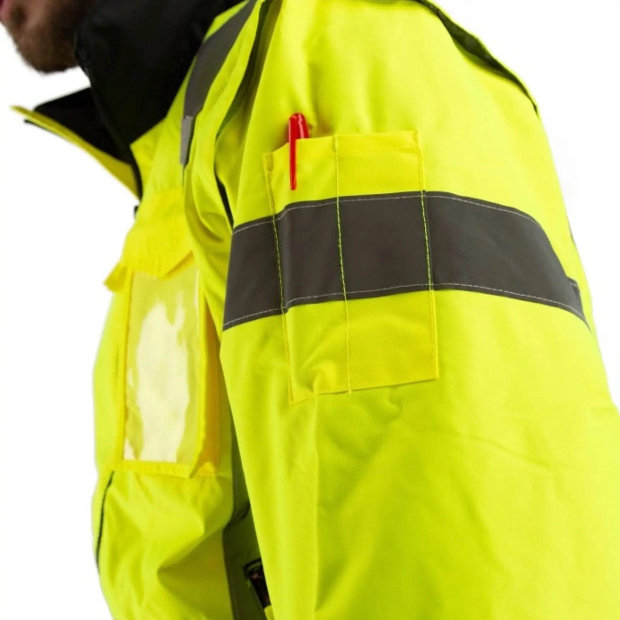MAJESTIC GLOVE 75-1383 High Visibility 8-in-1 Waterproof Jacket with High Visibility Liner-Side