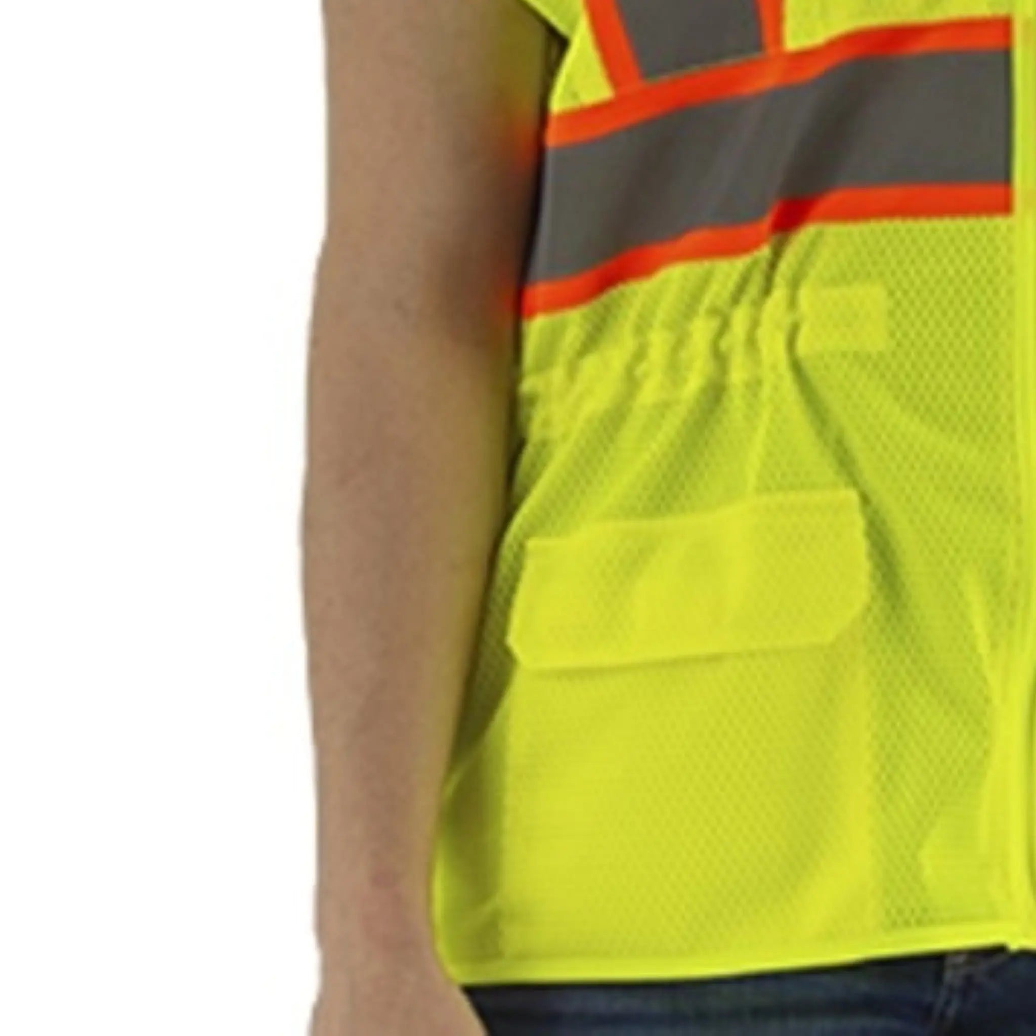 MAJESTIC GLOVE 75-3209W High Visibility Mesh Vest with DOT Striping-bottom-left