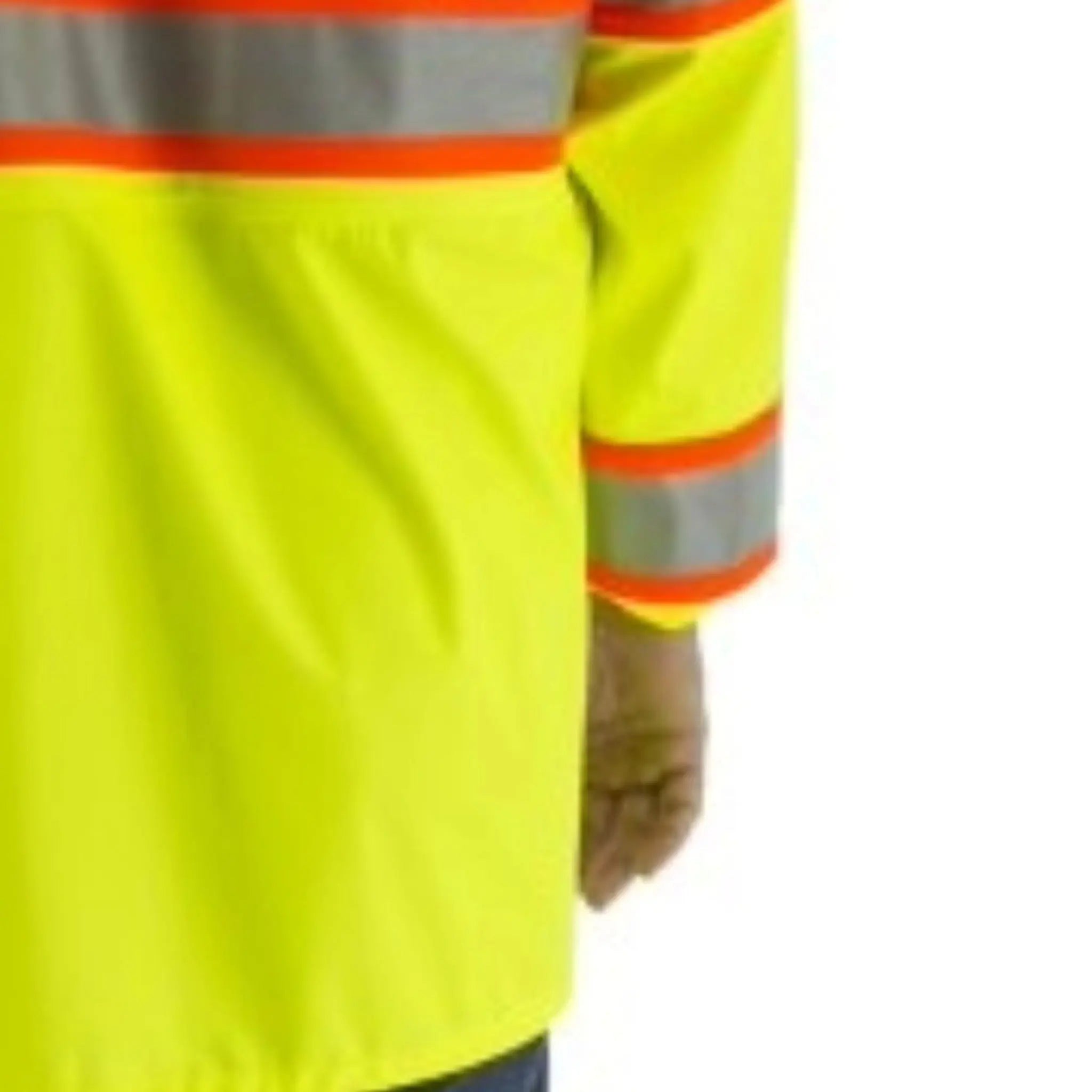 MAJESTIC GLOVE 75-7301 High Visibility Waterproof Rain Jacket with DOT Striping-Back-Low-Left