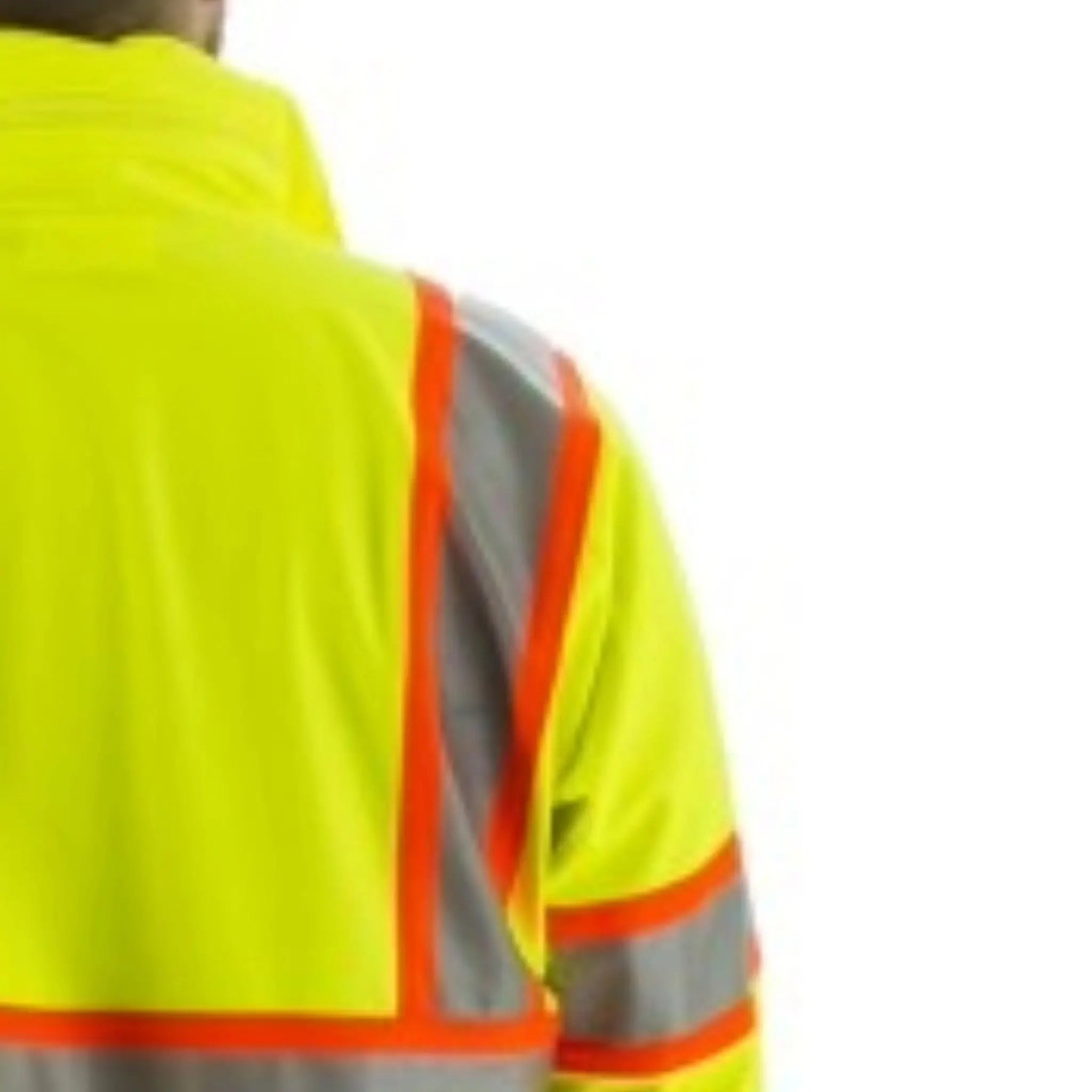 MAJESTIC GLOVE 75-7301 High Visibility Waterproof Rain Jacket with DOT Striping-Back-Top-Left