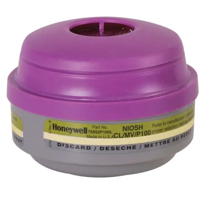 Honeywell North 7582P100L N Series Acid Gas (AG) with P100 Respirator Cartridge, Gray, One Size, Pack of 12 Pairs