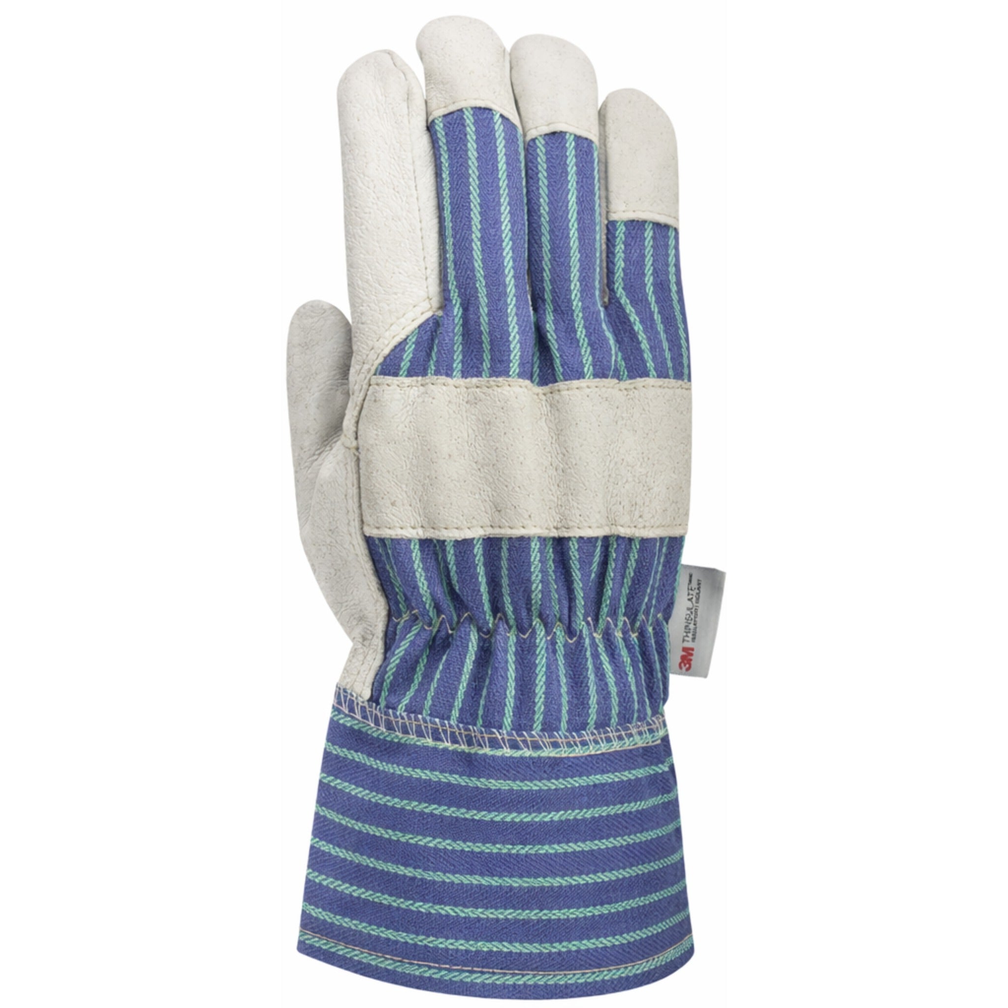 PIP 78-3927 Leather Palm Fabric Back 3M Thinsulate Line Glove - Safety Cuff_Back_Image