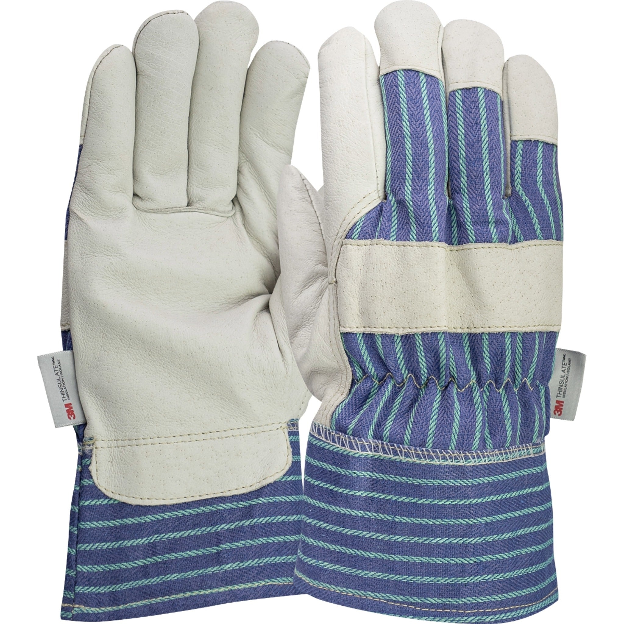 PIP 78-3927 Leather Palm Fabric Back 3M Thinsulate Line Glove - Safety Cuff_Main_Image