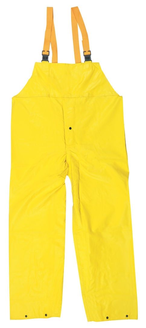 MCR Safety 800BP Waterproof Bib Style Pants With Fly Front, Concord Series Rain Gear, Yellow, 1 Each