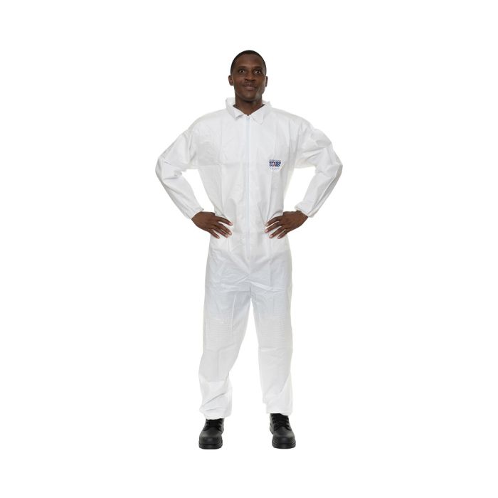 International Enviroguard ValuGuard MP 8112 Lightweight Microporous Coverall, Elastic Wrists, Open Ankles, White, Case of 25