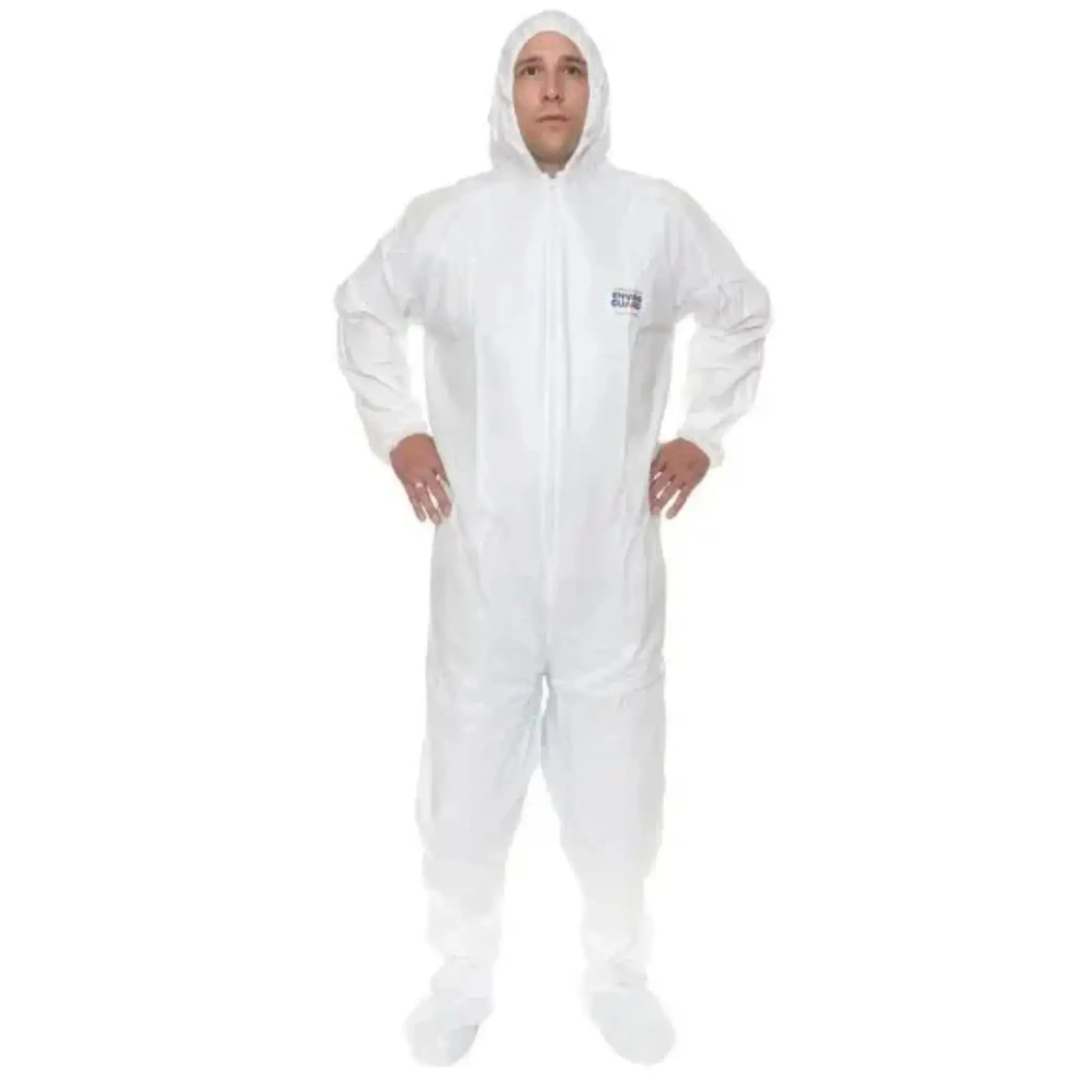International Enviroguard ValuGuard MP 8119 Lightweight Microporous Coverall with Attached Hood and Boot, Elastic Wrist, White, Case of 25-main-image
