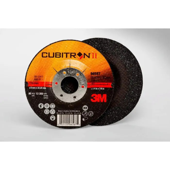 3M™ Cubitron™ II Depressed Center Grinding Wheel, (78466-Q), T27, 4-1/2 in x 1/4 in x 7/8 in, 10 per inner, 20 per case