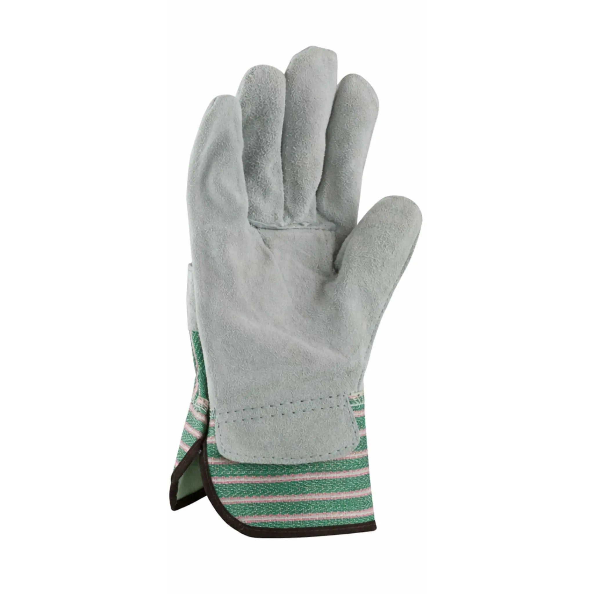 PIP 83-6563 Regular Grade Split Cowhide Leather Palm Glove with Fabric Back and Rubberized Safety Cuff_Front_Image