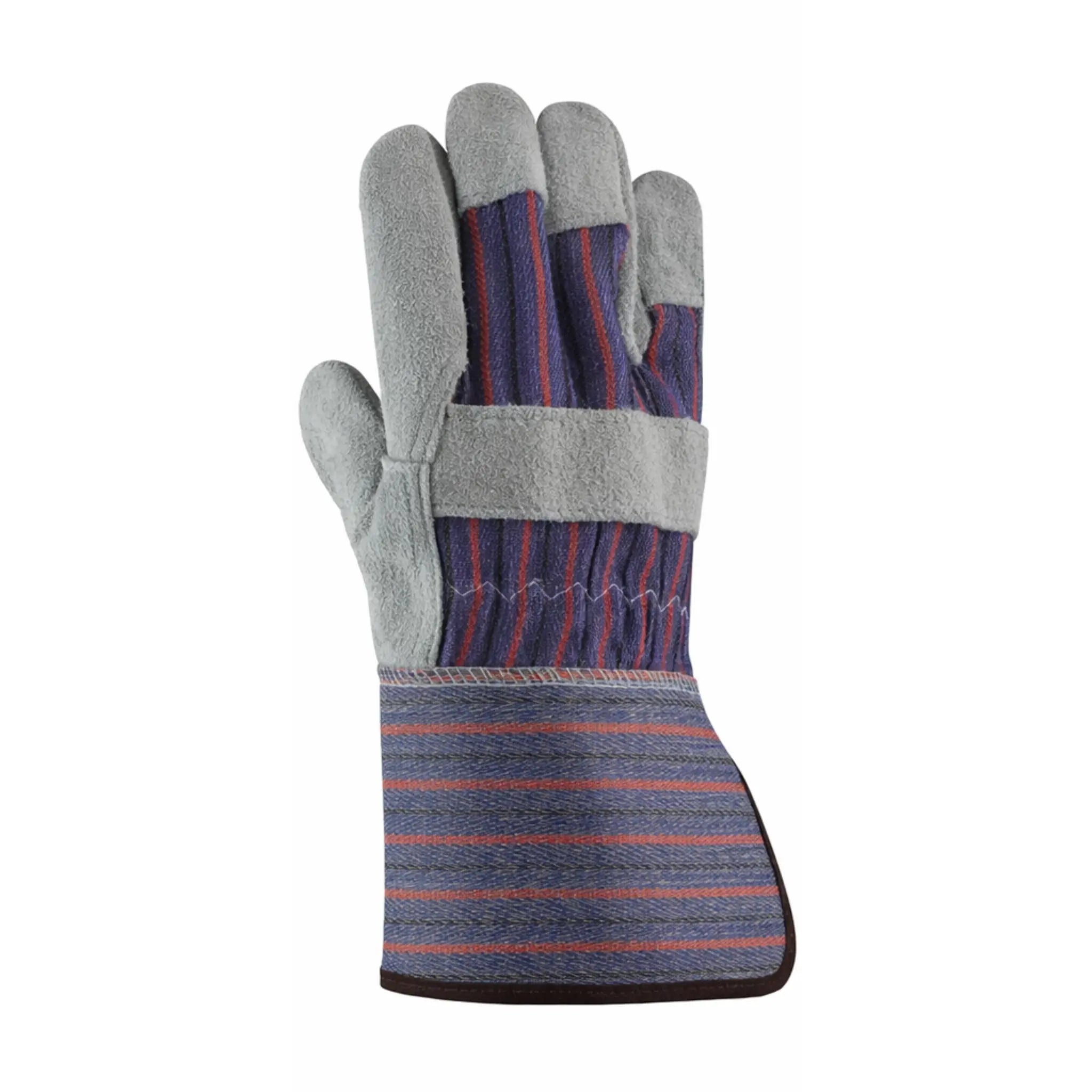 PIP 84-7632 Economy Grade Split Cowhide Leather Palm Glove with Rubberized Gauntlet Cuff_Back_Image