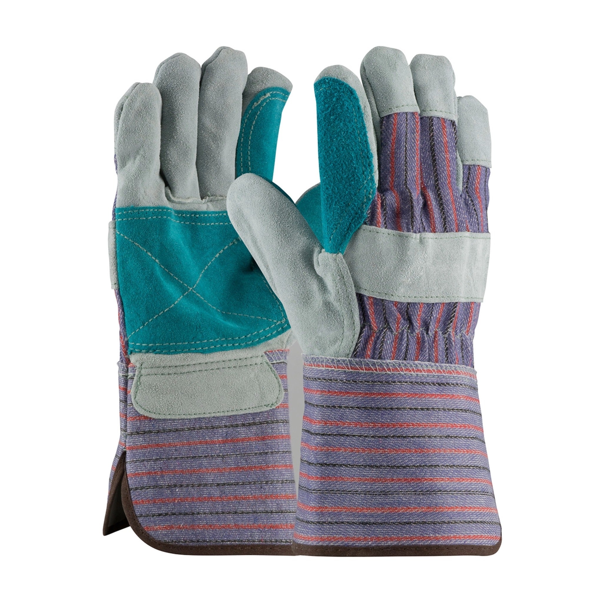 PIP 84-7633 B/C Grade Shoulder Split Leather Double Palm Glove - Rubberized Gauntlet Cuff_Main_Image