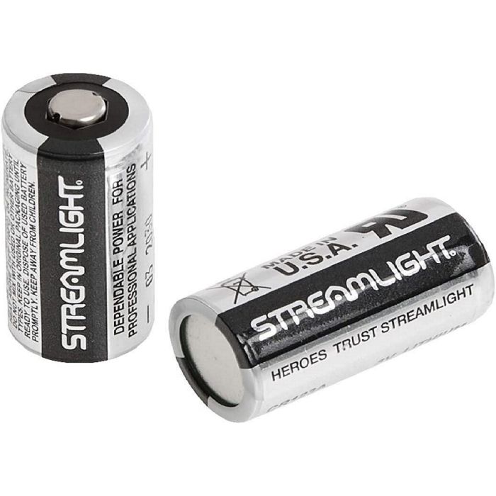 Streamlight CR123A 85175 Lithium Batteries, Silver, One Size, Pack of 2