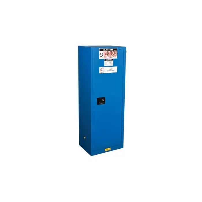 Justrite Sure Grip EX Slimline Hazardous Material Safety Cabinets 22 GALLON 1 Self Close Door Royal Blue