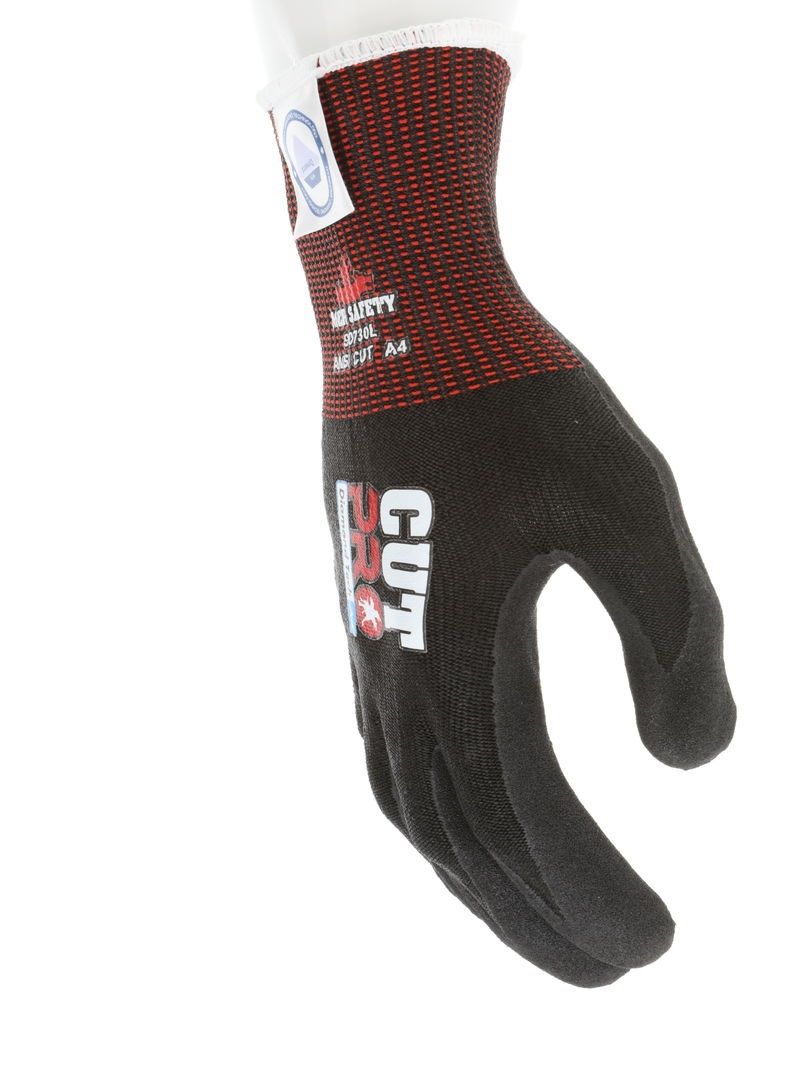 MCR Safety Cut Pro 90730 13 Gauge Dyneema Diamond Technology Cut Resistant Work Gloves, Black, Box of 12 Pairs