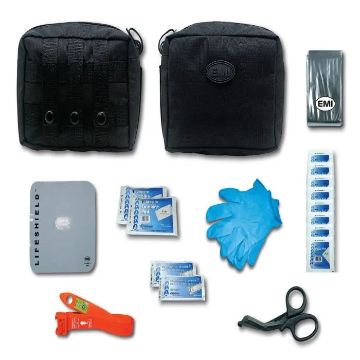 EMI 9132 ETR Basic Active Shooter, Bleed Aid Kit With Orange STAT Tourniquet, Black, One Size, 1 Kit Each