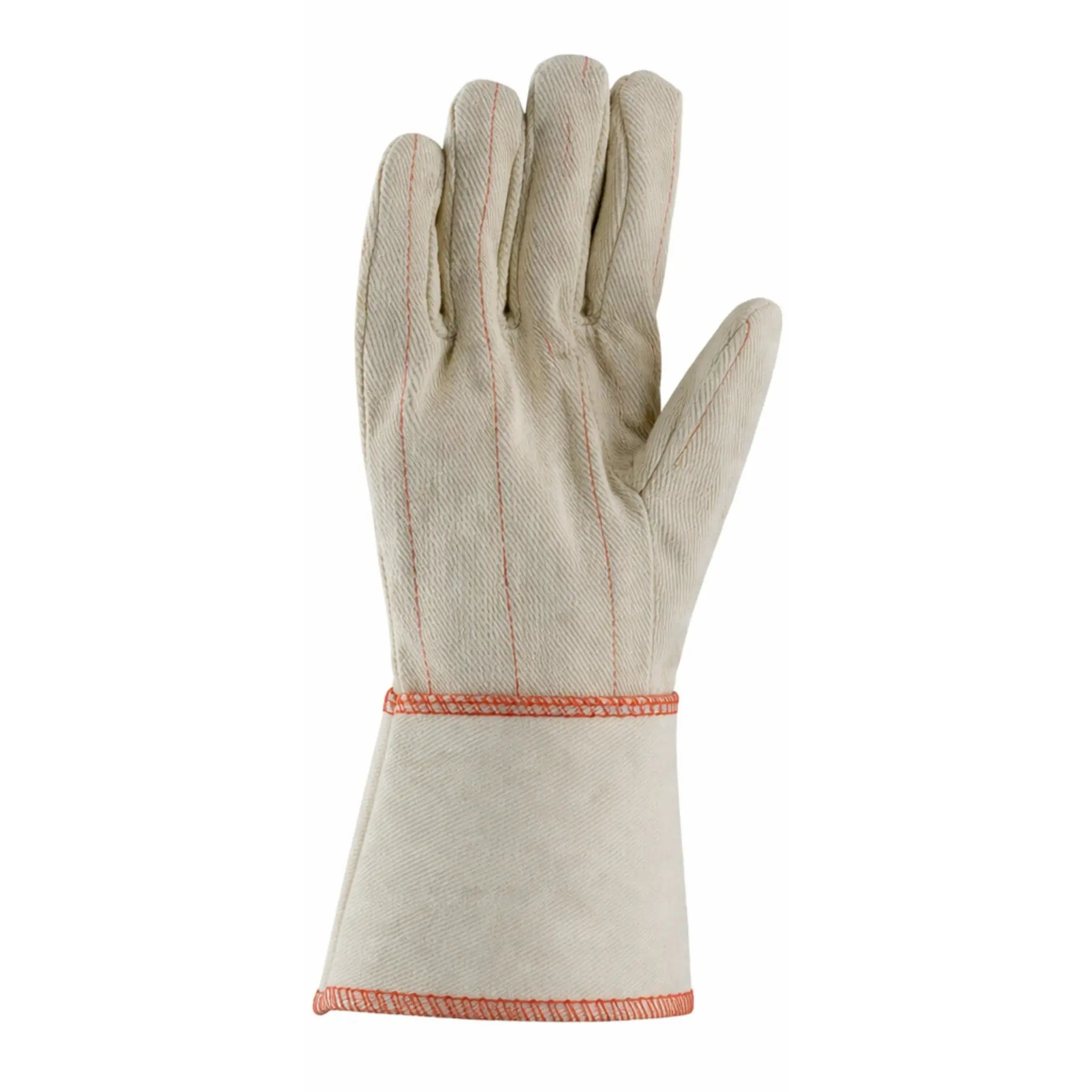 PIP 92-918G Cotton Canvas Double Palm Glove with Nap-In Finish, Gauntlet Cuff-Front