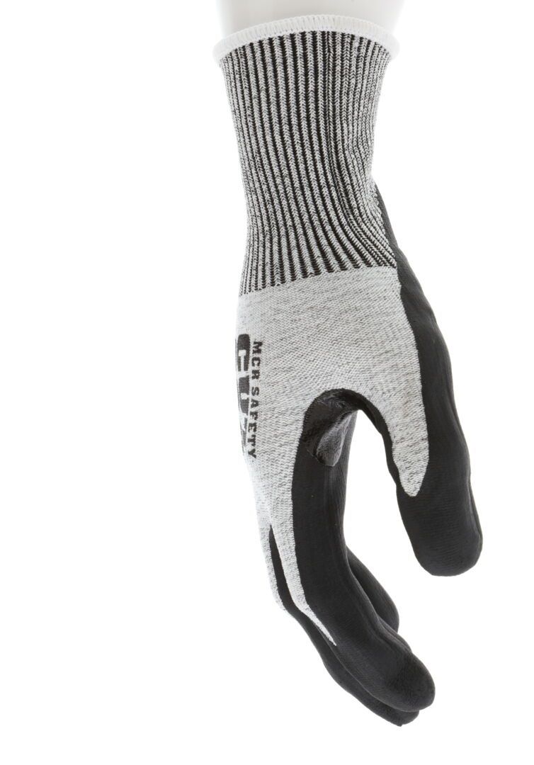 MCR Safety Cut Pro 92754BP 13 Gauge HyperMax Shell, Knit Wrist Bi Polymer Coated Work Gloves, Black, 1 Each