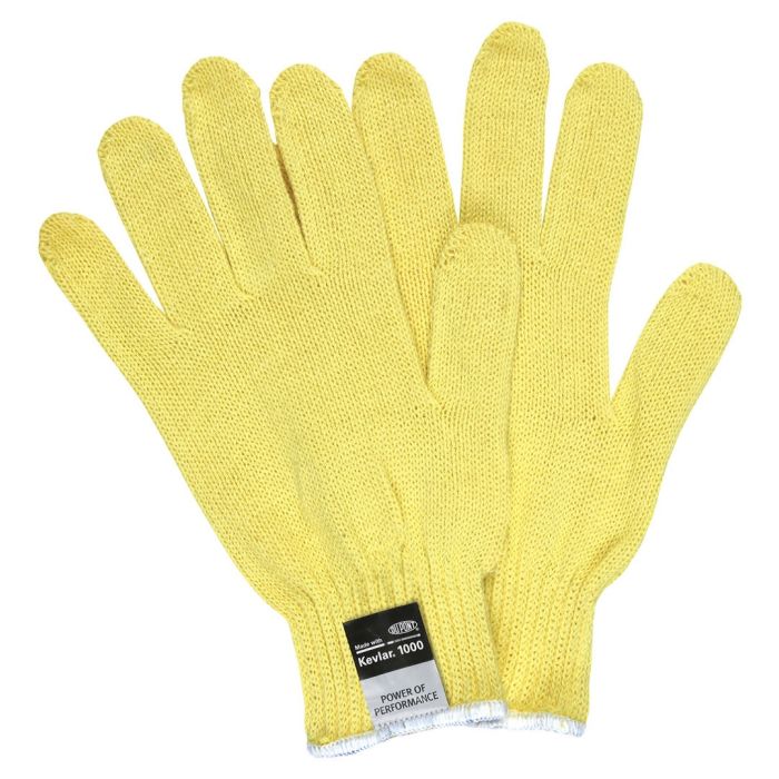 MCR Safety Cut Pro 9370L 7 Gauge DuPont Kevlar Shell Cut Resistant Work Gloves, Yellow, Large, Box of 12 Pairs