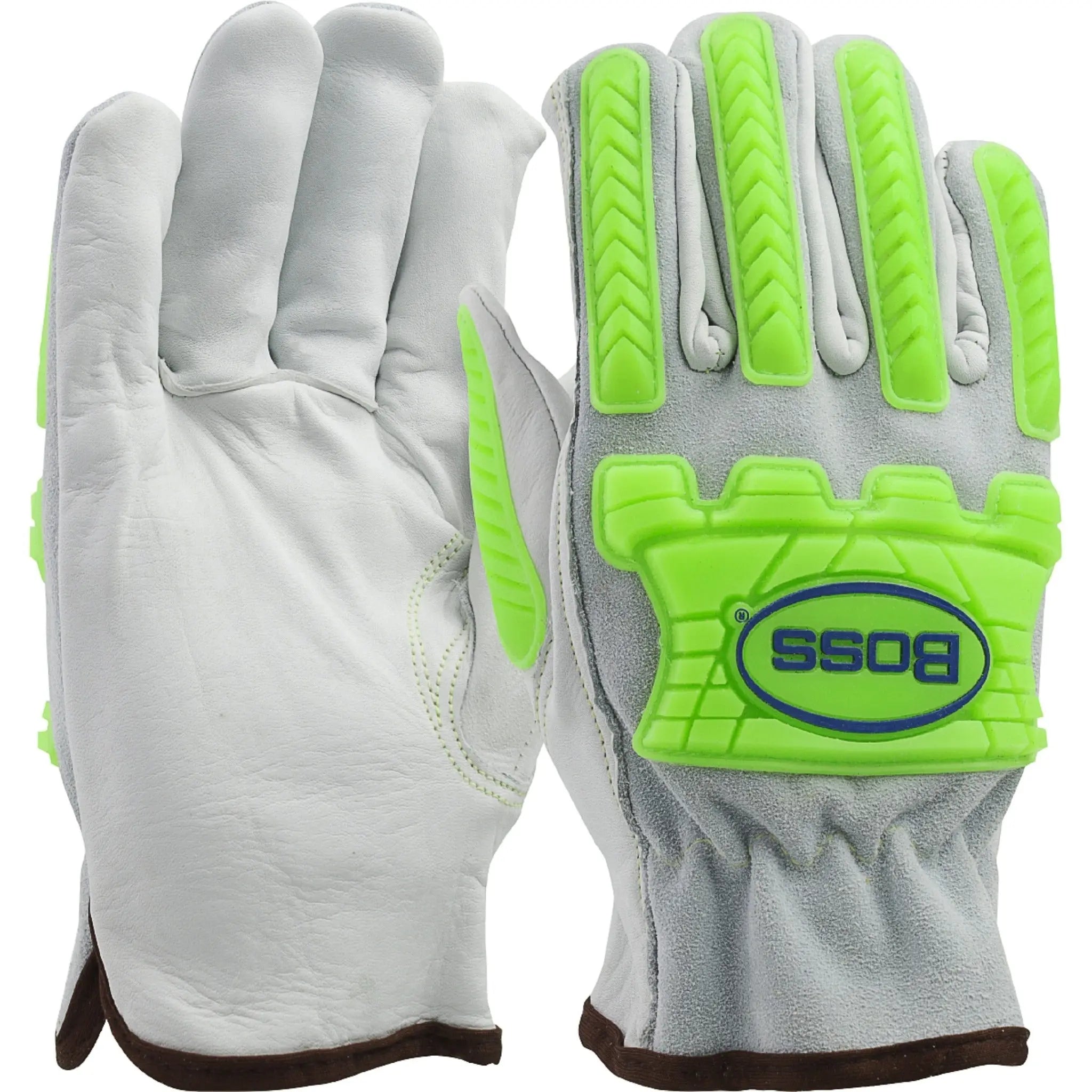 PIP Boss 997KB Top Grain Leather Drivers Glove with Split Cowhide Back, Kevlar Stitching and Hi-Vis Impact TPR-Main_Image
