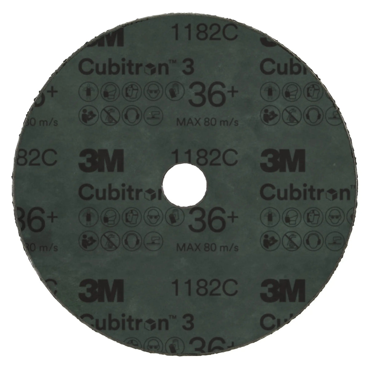 3M Cubitron 3 7100309904/1182C Fibre Disc, 36+, 7 in x 7/8 in, Die 700BB, Back