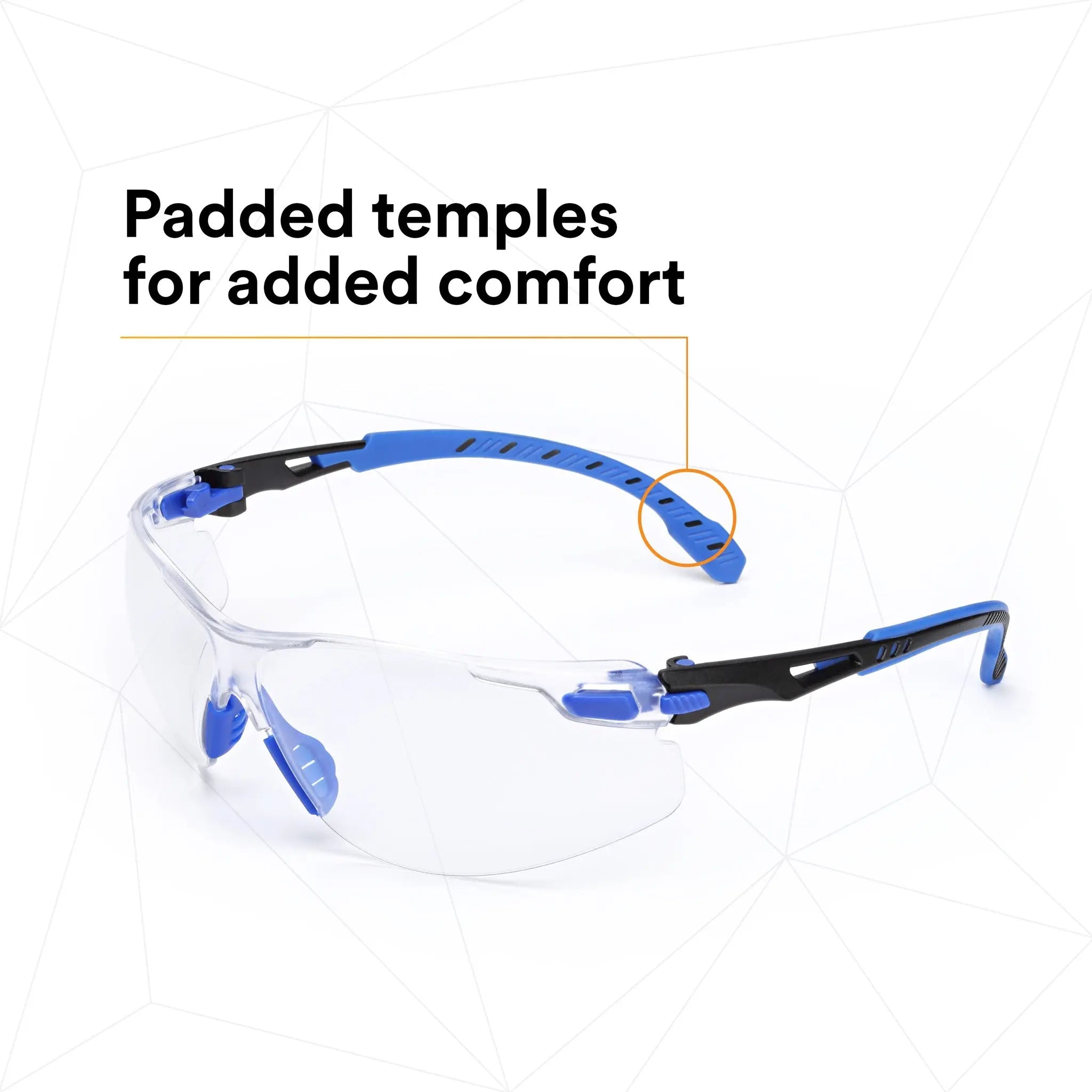 3M Solus 1000-Series Safety Glasses S1101SGAF Black-Blue Clear Scotchgard Anti-Fog Lens, 1 Each, Padded Temples