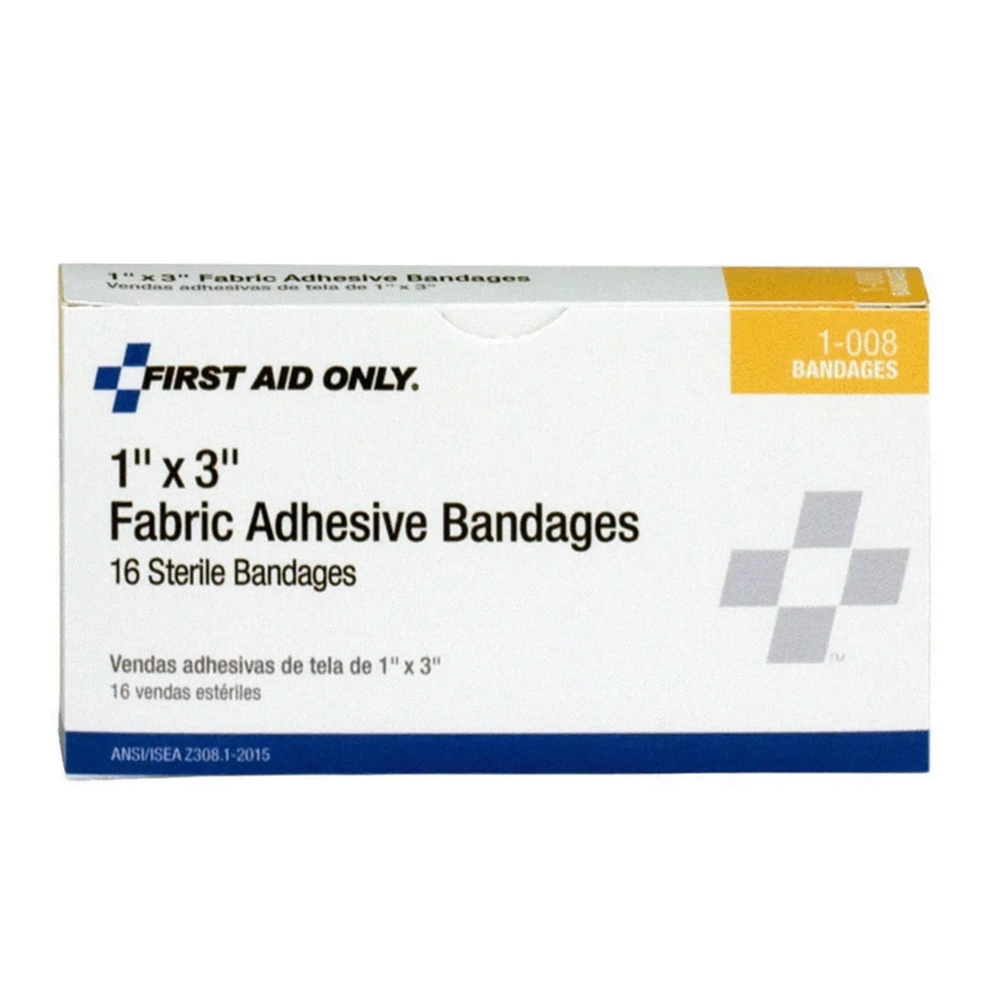 Acme United Corporation First Aid Only 1-008 Adhesive Bandage, 1 x 3 Inches, Box of 16