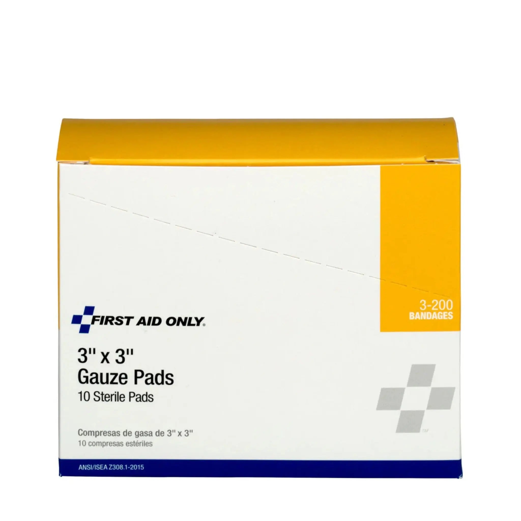 ACME UNITED CORPORATION First Aid Only 3-200 Gauze Pad, 3" x 3", Box Image