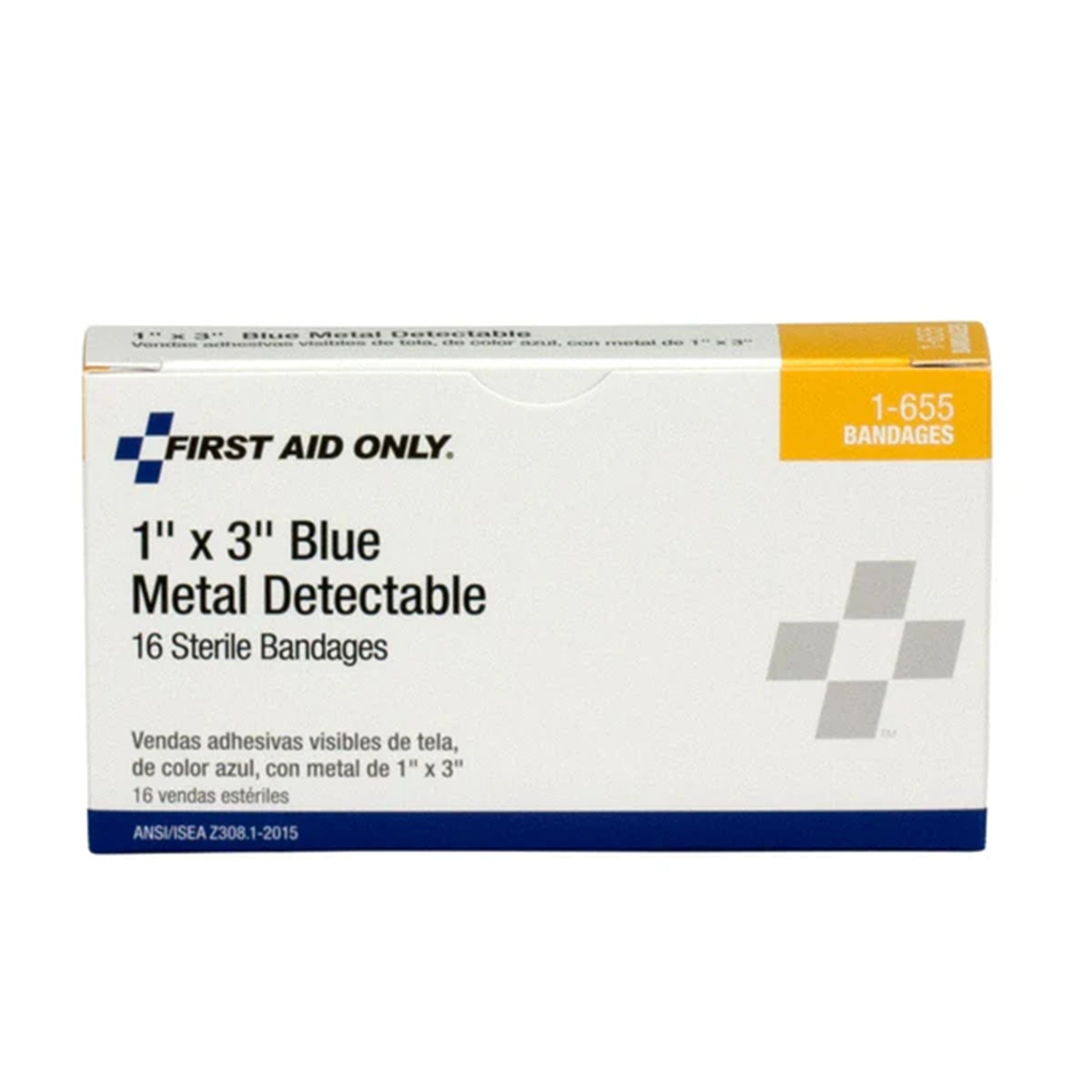 Acme United Corporation First Aid Only 90923 Adhesive Bandage, Blue, 1" x 3", Box of 100