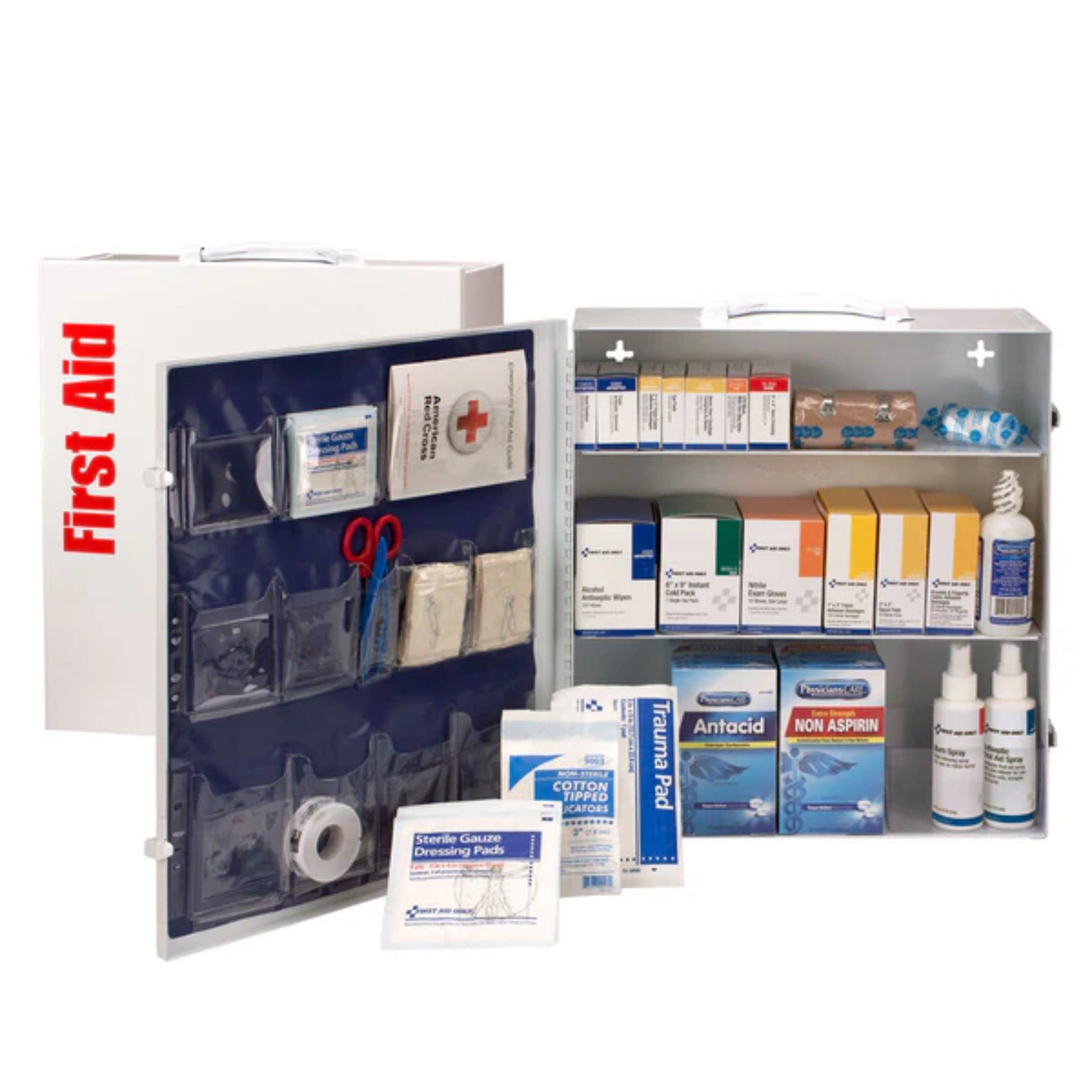 Acme United Corporation 91339 ANSI A, Metal 3 Shelf Cabinet for 100 Person, First Aid Kit, 1 Each