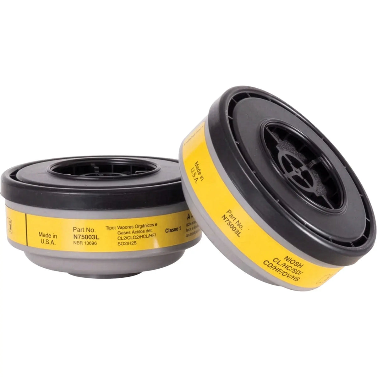 Honeywell North N75003L N Series Organic Vapor & Acid Gas Cartridge, Black, Pack of 2, Main Image
