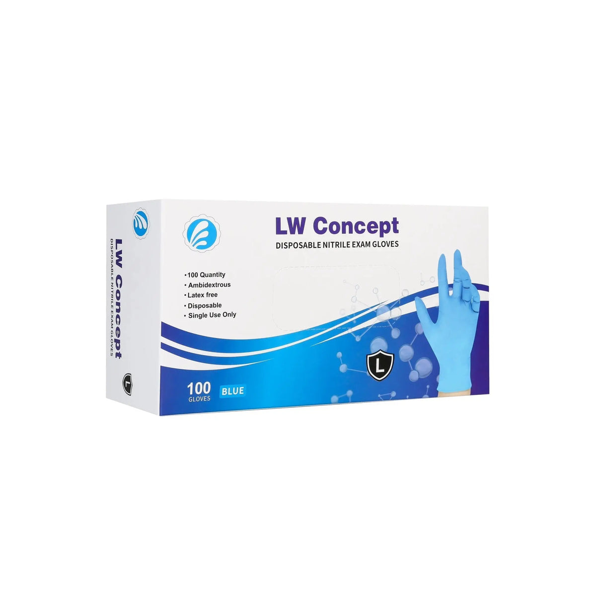 LW Concept LW500 Series Nitrile Blue Gloves_Box Image